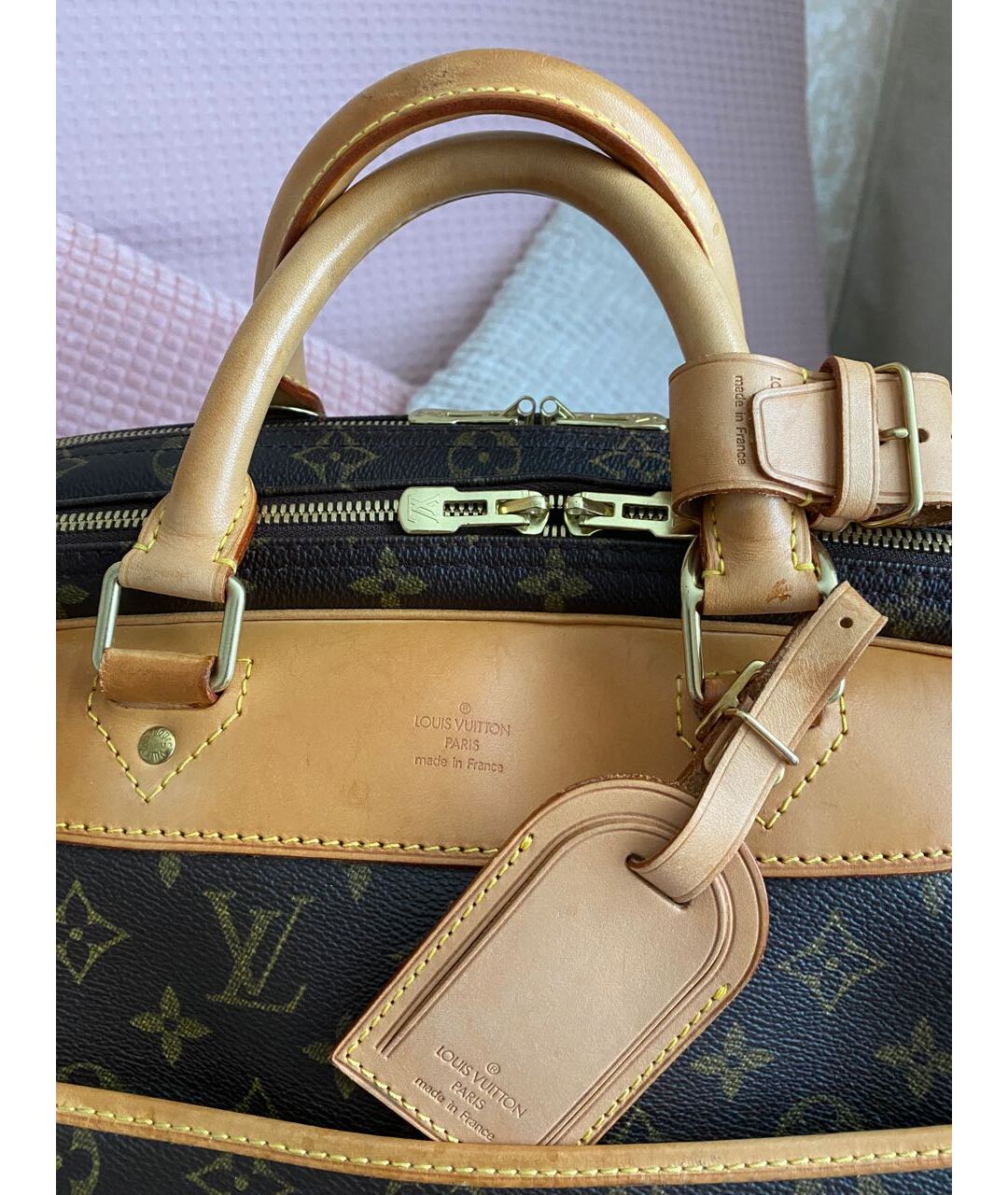 LOUIS VUITTON Коричневая кожаная дорожная/спортивная сумка, фото 6