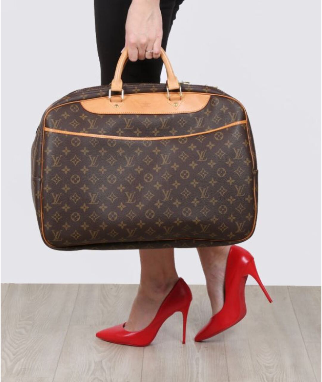 LOUIS VUITTON Коричневая кожаная дорожная/спортивная сумка, фото 8