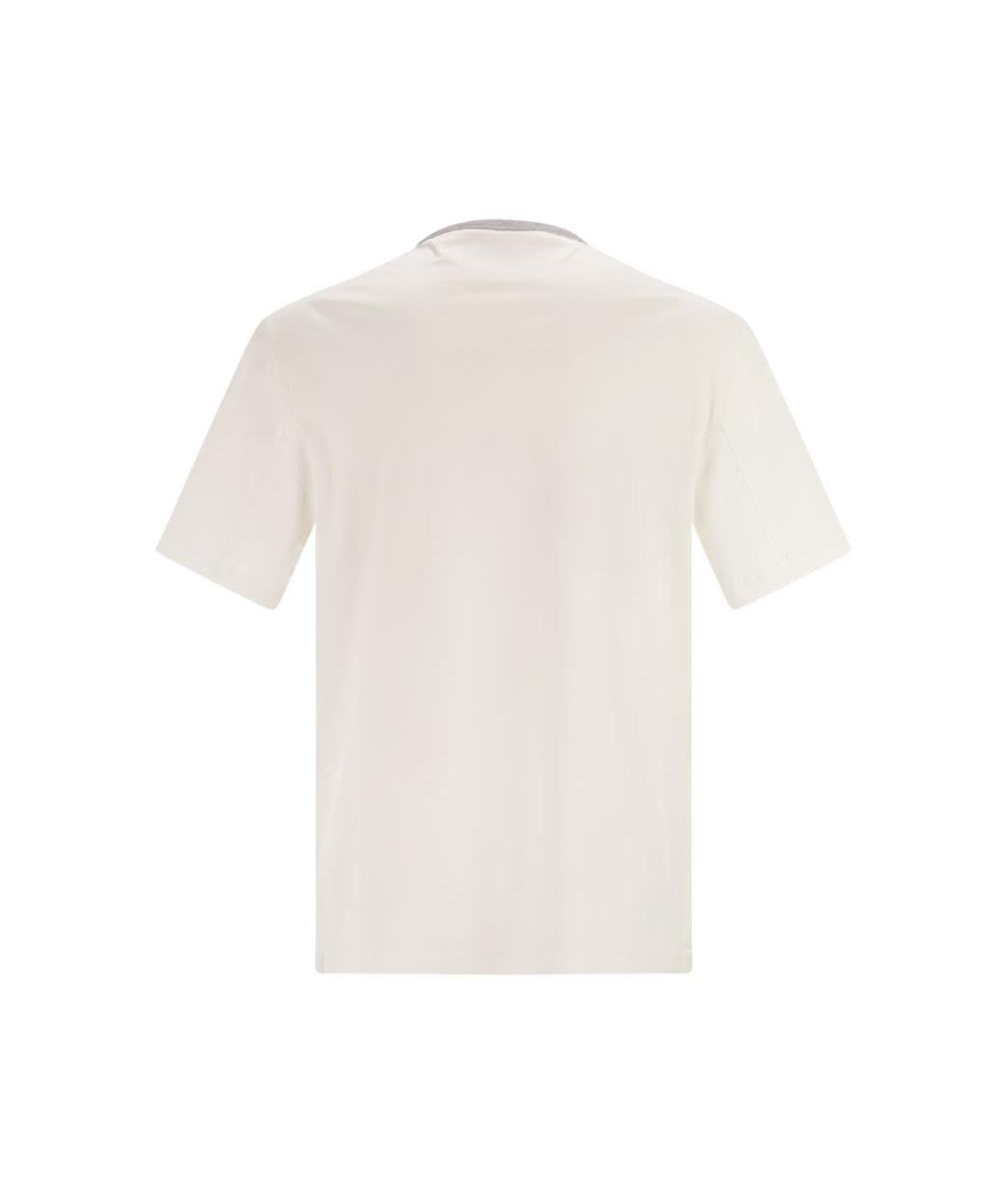 BRUNELLO CUCINELLI Белая хлопковая футболка, фото 2