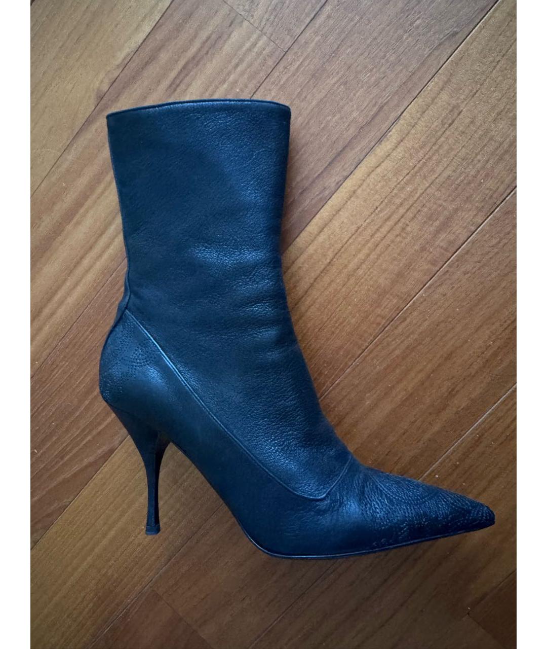 PRADA Черные кожаные ботильоны, фото 9