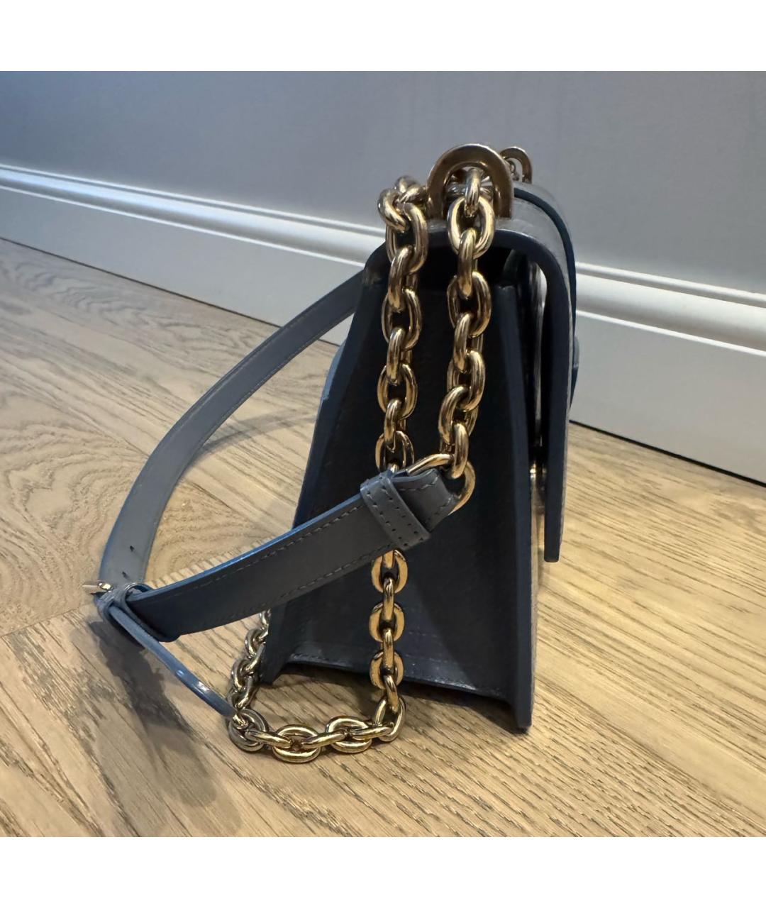 CHRISTIAN DIOR Голубая кожаная сумка через плечо, фото 2