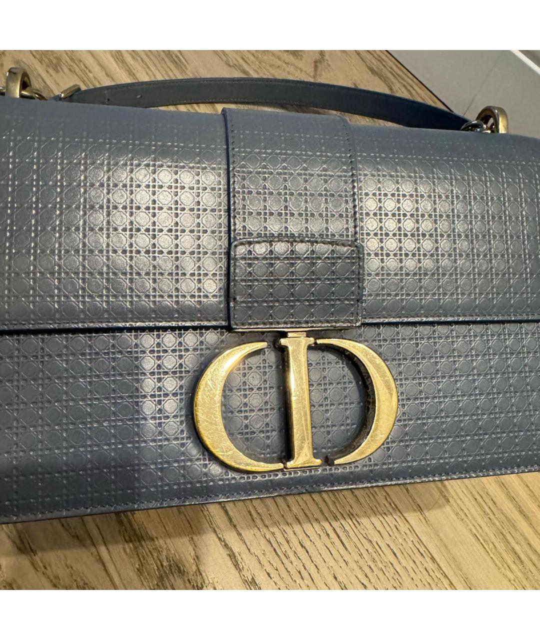 CHRISTIAN DIOR Голубая кожаная сумка через плечо, фото 6