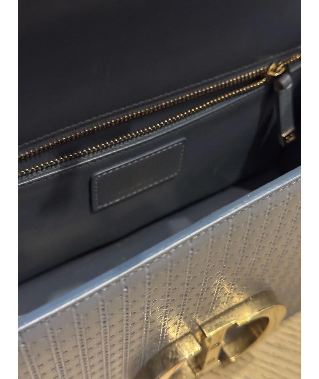 CHRISTIAN DIOR Голубая кожаная сумка через плечо, фото 4