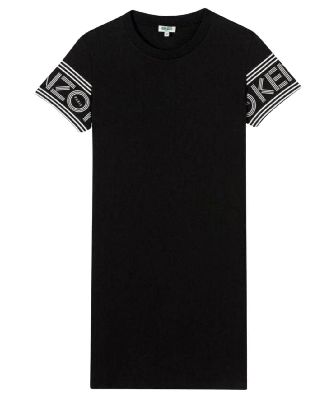 KENZO Черное хлопковое повседневное платье, фото 1