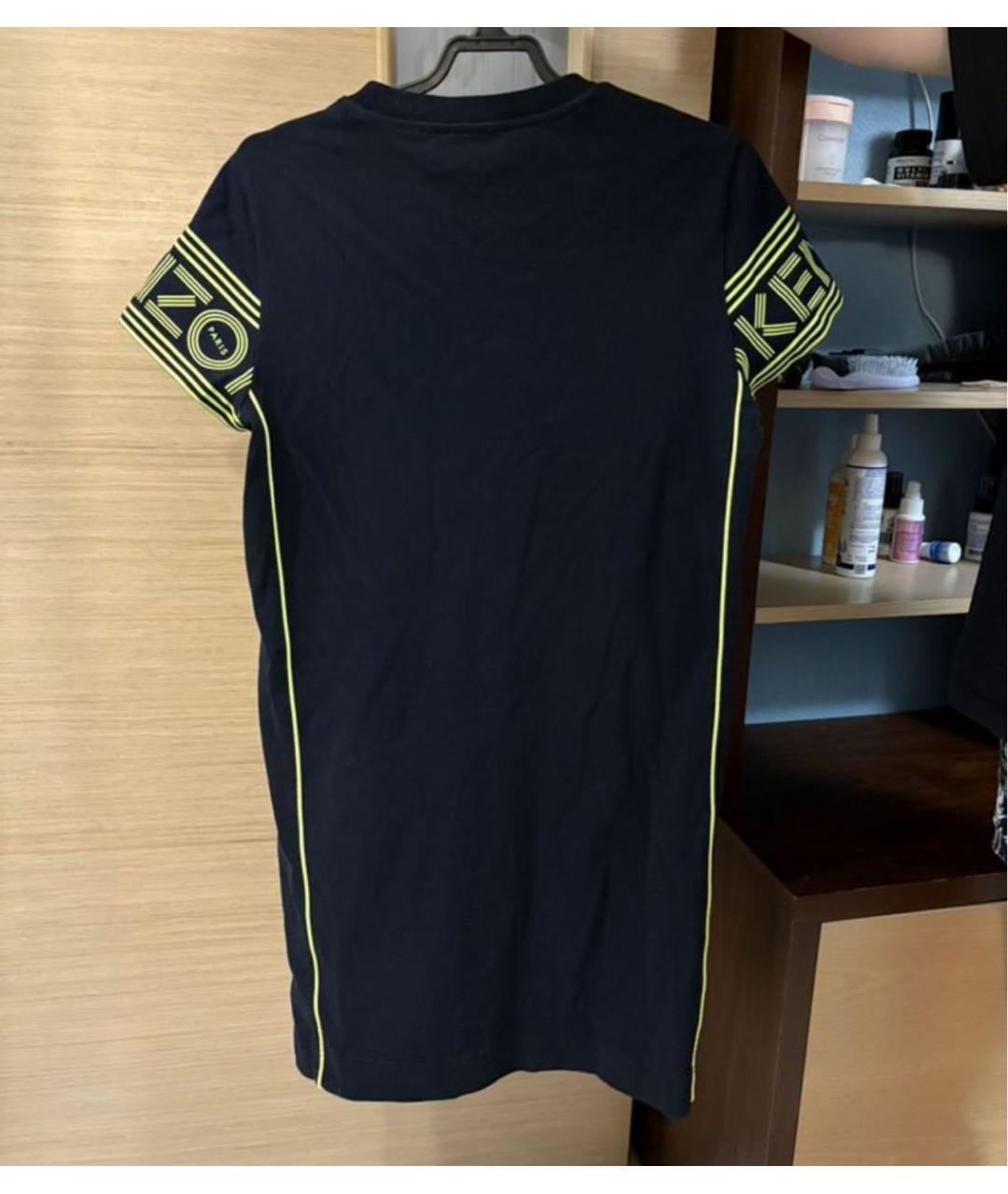 KENZO Черное хлопковое повседневное платье, фото 3