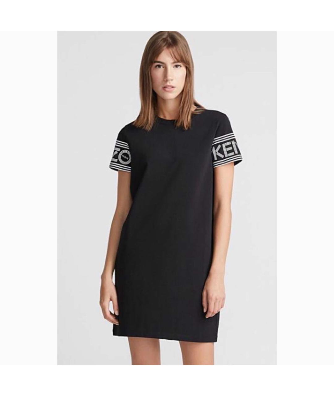 KENZO Черное хлопковое повседневное платье, фото 5