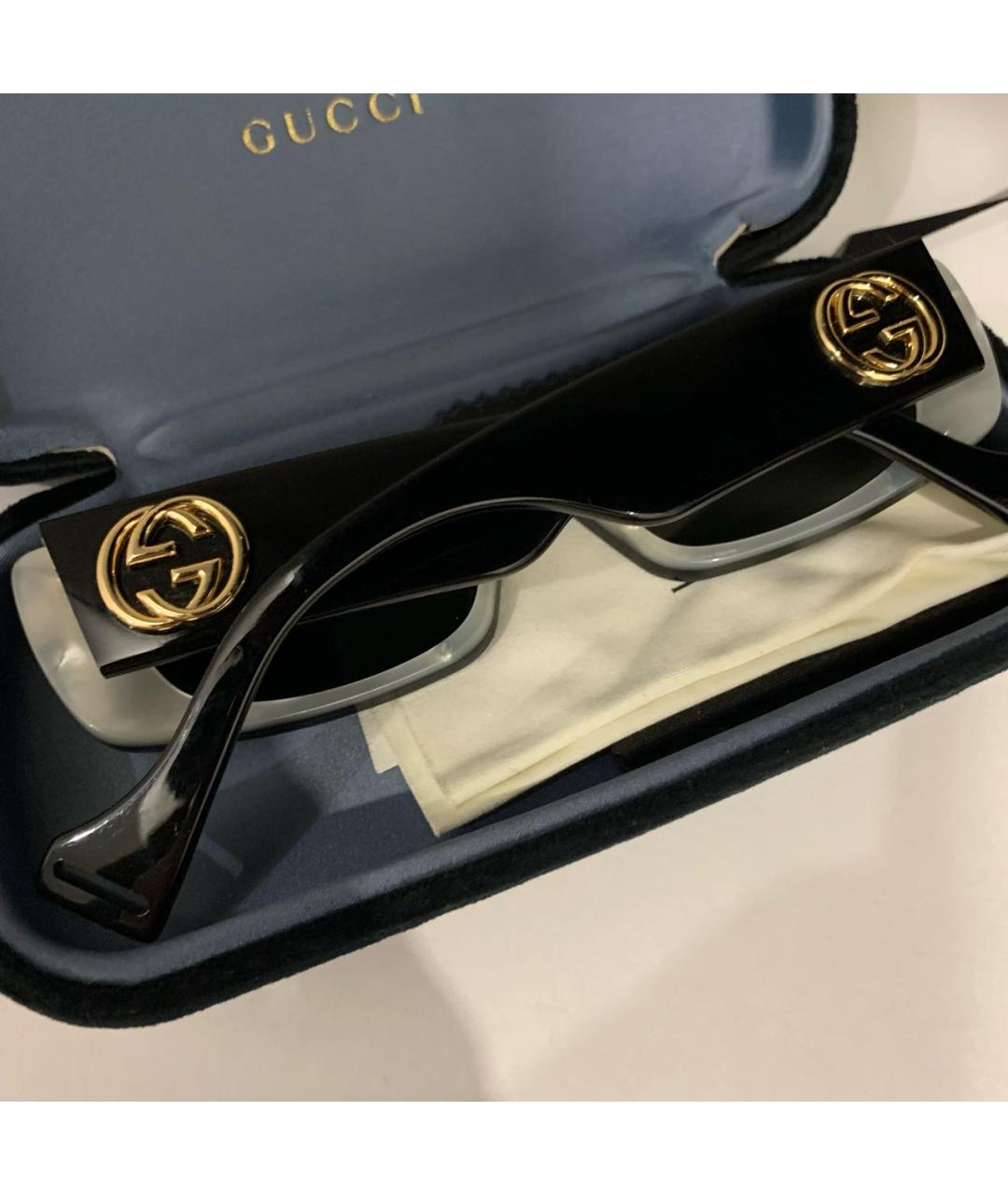 GUCCI Черные пластиковые солнцезащитные очки, фото 2