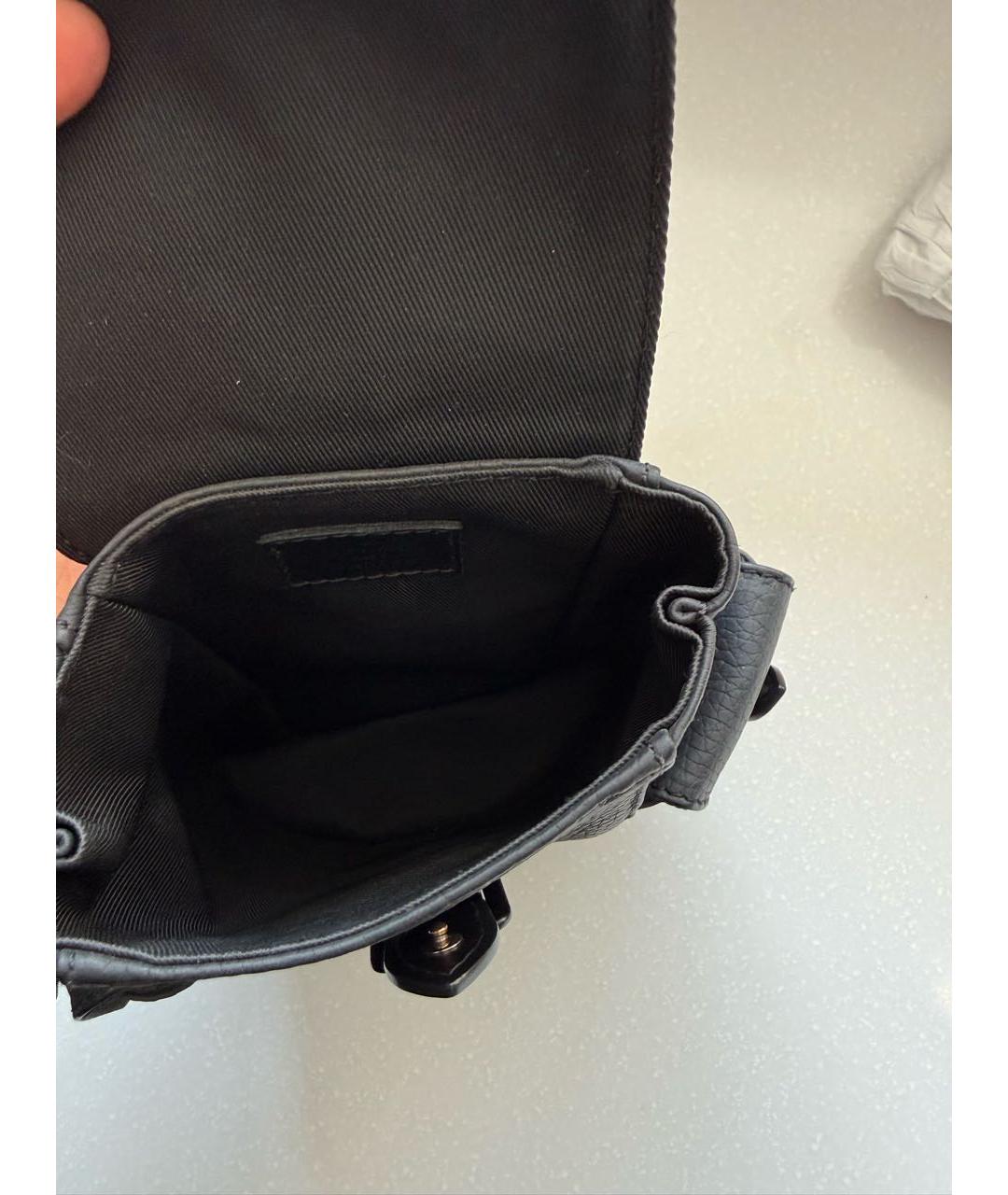 LOUIS VUITTON Черная кожаная сумка через плечо, фото 3