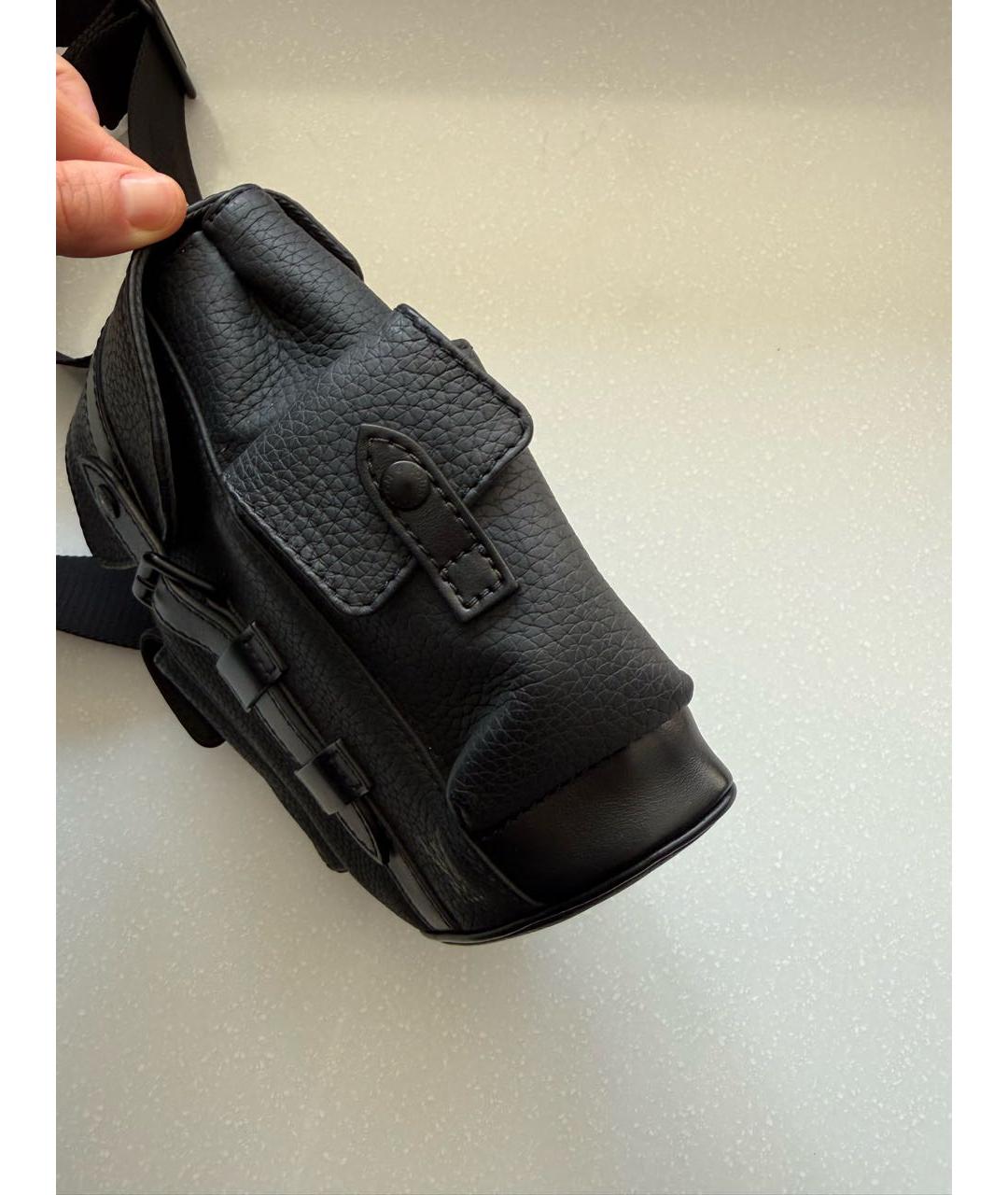 LOUIS VUITTON Черная кожаная сумка через плечо, фото 7