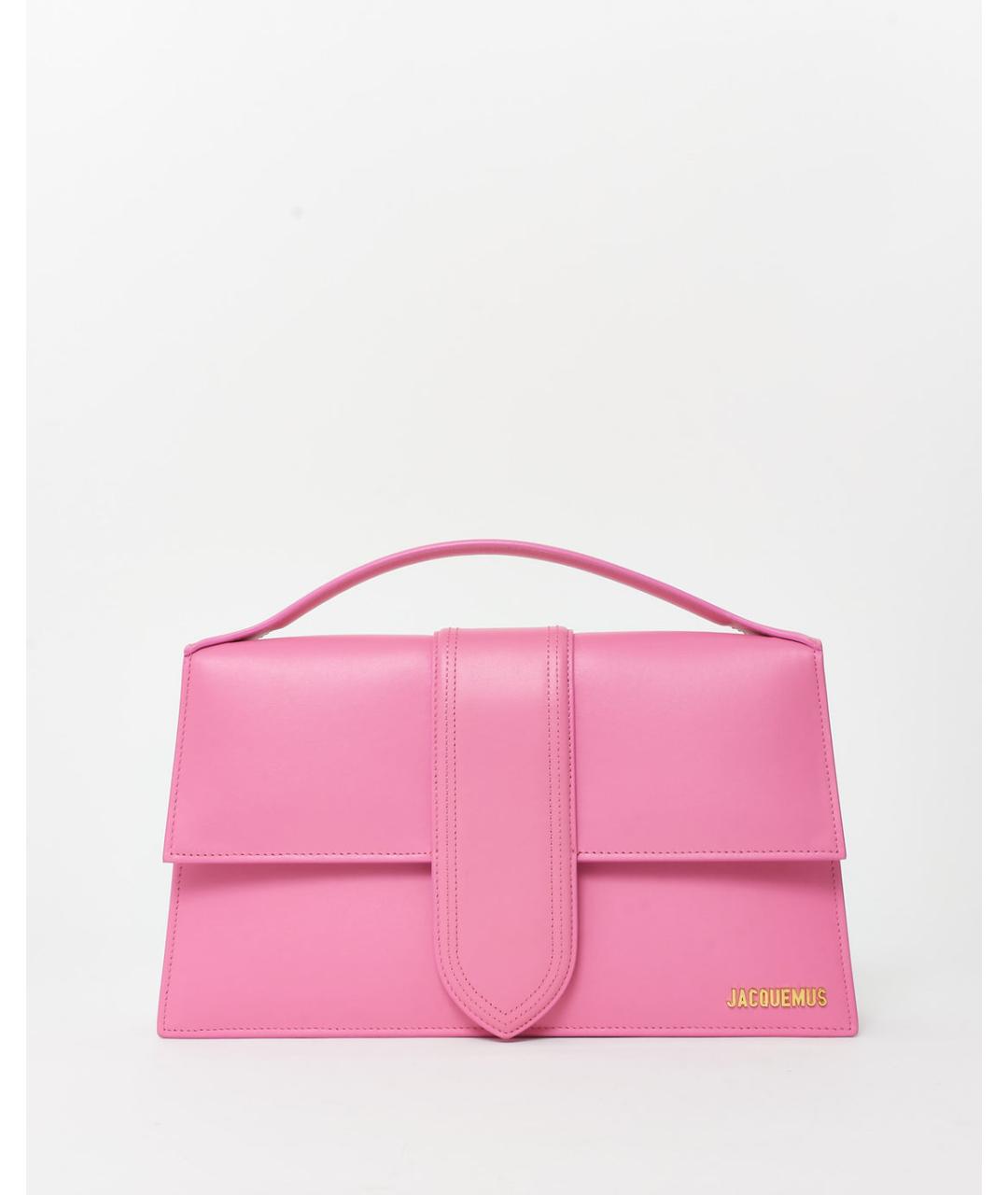 JACQUEMUS Розовая кожаная сумка с короткими ручками, фото 7