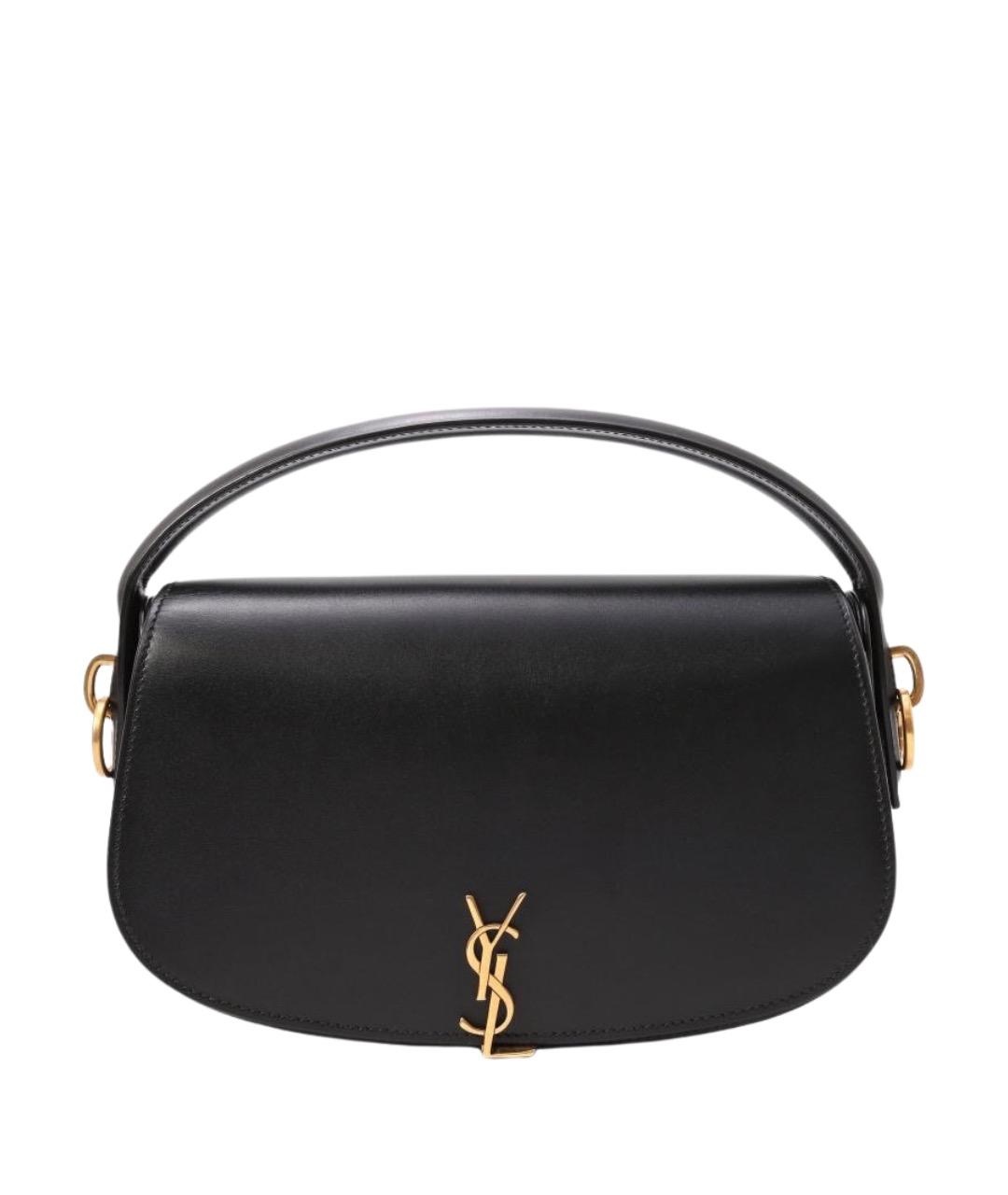 SAINT LAURENT Черная кожаная сумка с короткими ручками, фото 1