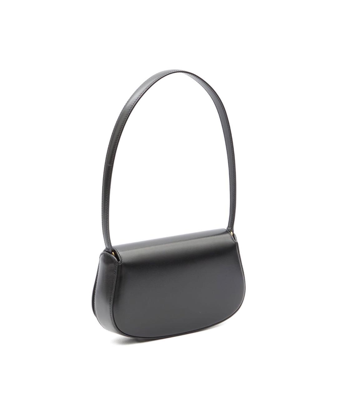 SAINT LAURENT Черная кожаная сумка с короткими ручками, фото 4