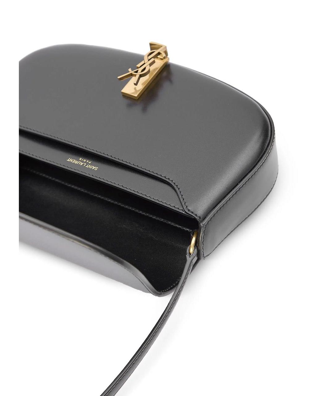 SAINT LAURENT Черная кожаная сумка с короткими ручками, фото 5