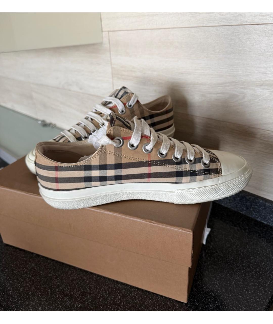 BURBERRY Бежевые кеды, фото 2