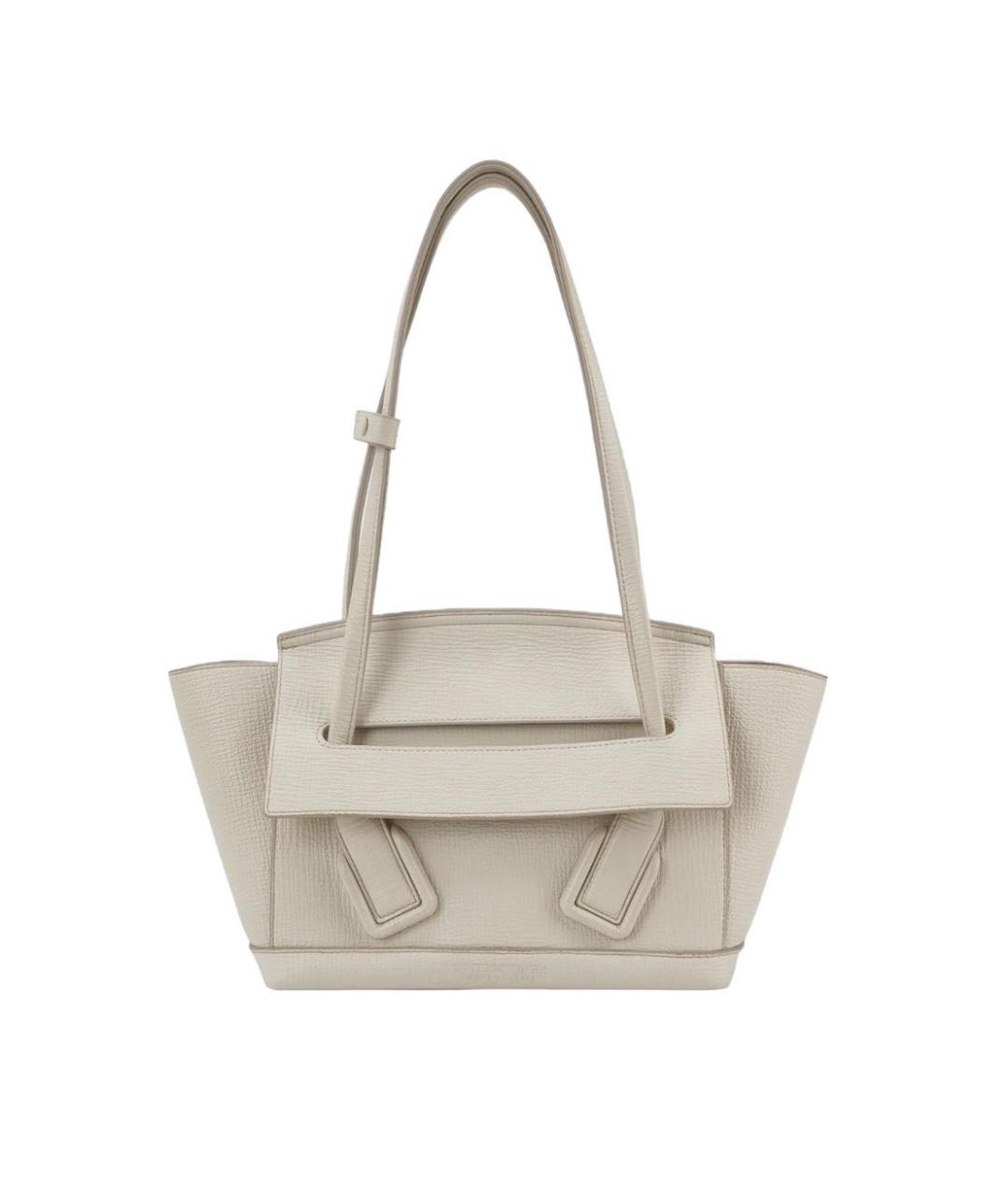 BOTTEGA VENETA Бежевая кожаная сумка через плечо, фото 7