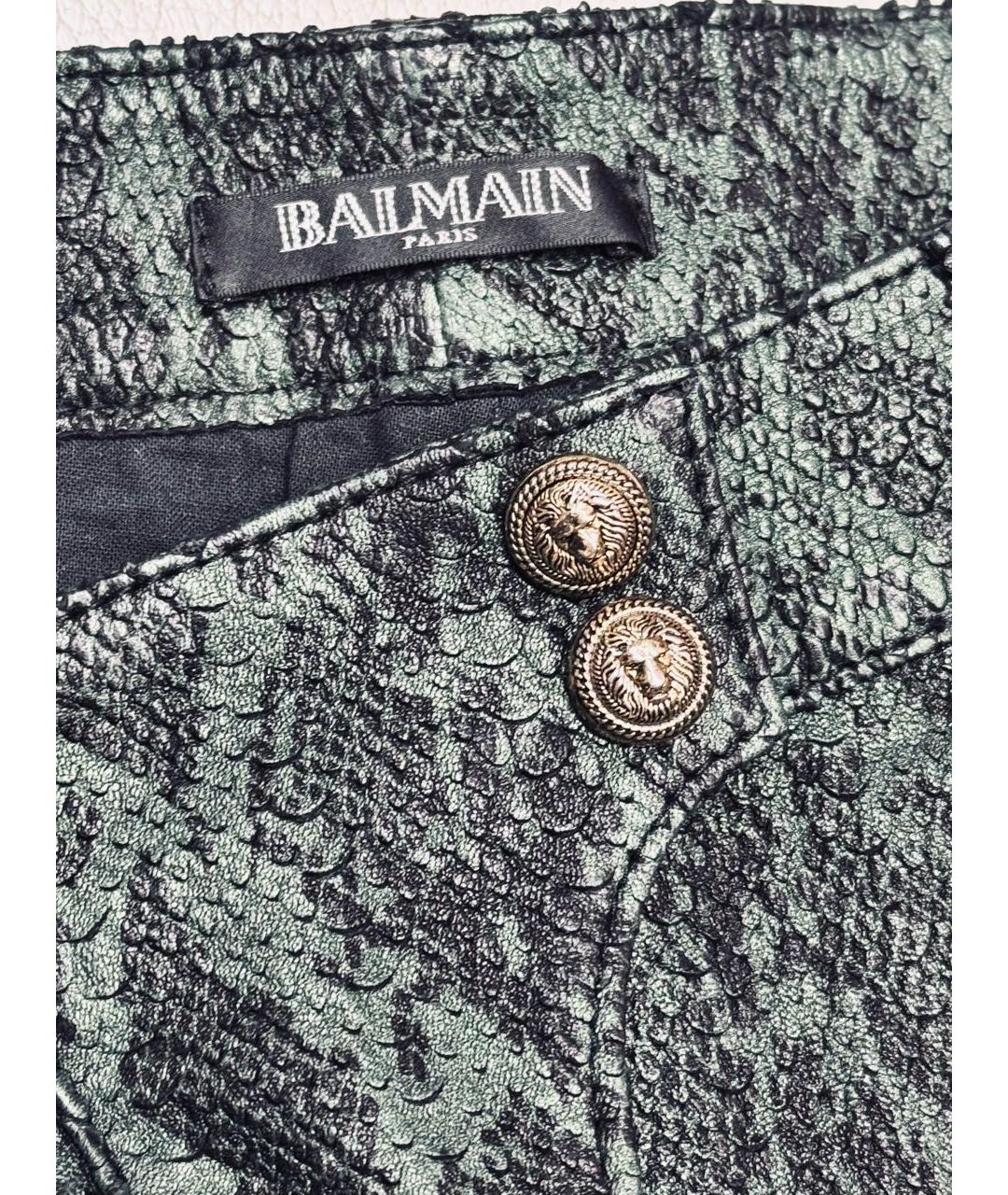 BALMAIN Зеленые джинсы слим, фото 3