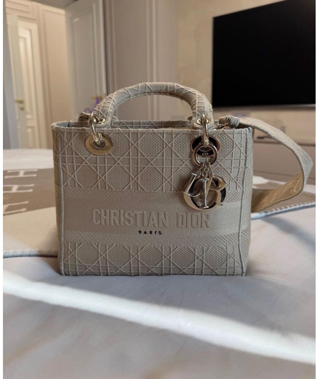 CHRISTIAN DIOR Бежевая сумка тоут, фото 6