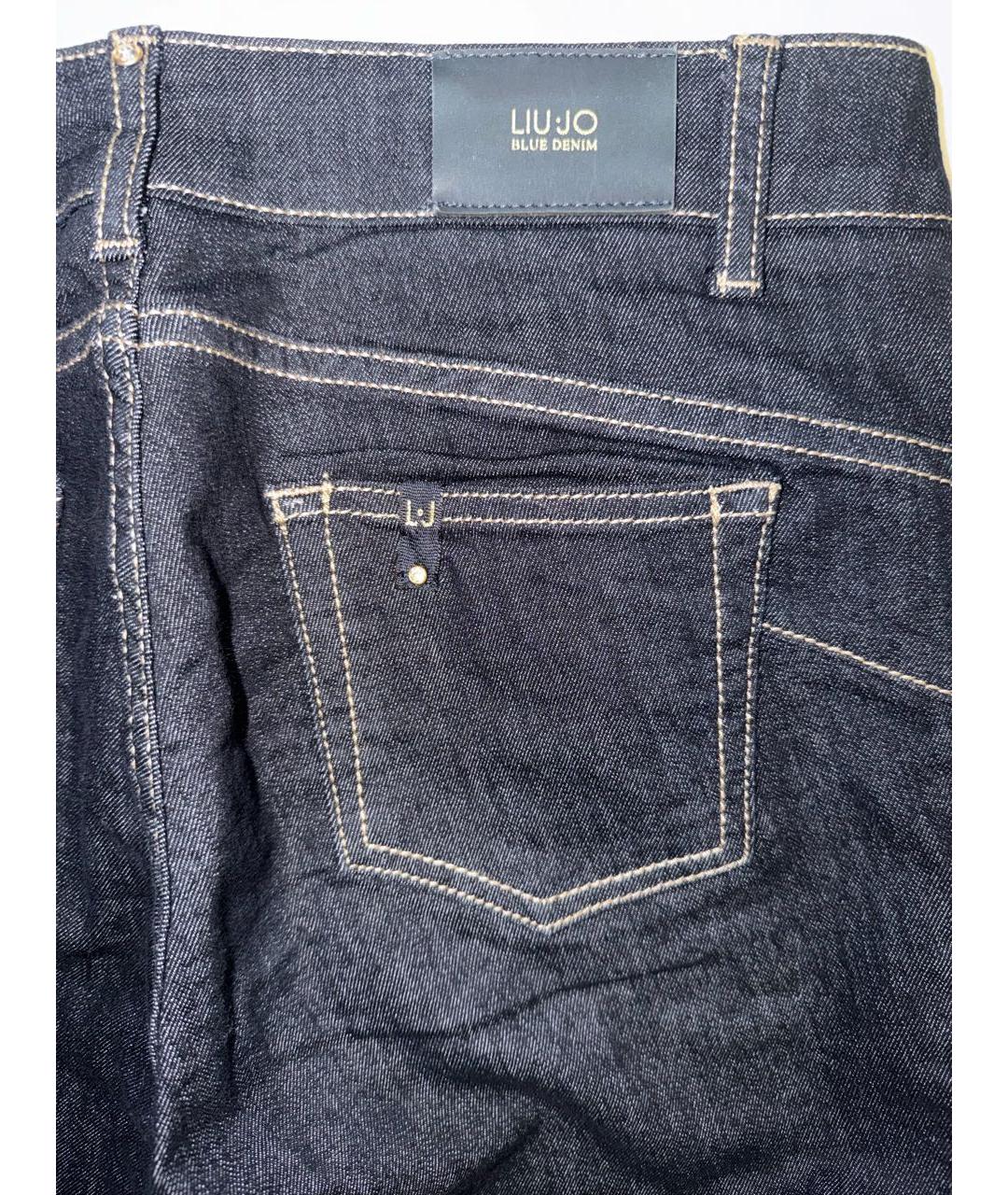 LIU JO Черные хлопко-полиэстеровые прямые джинсы, фото 5