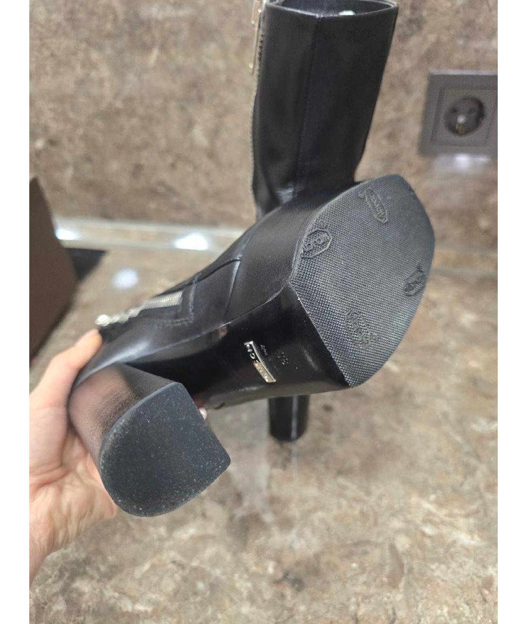 GUCCI Черные кожаные ботильоны, фото 5