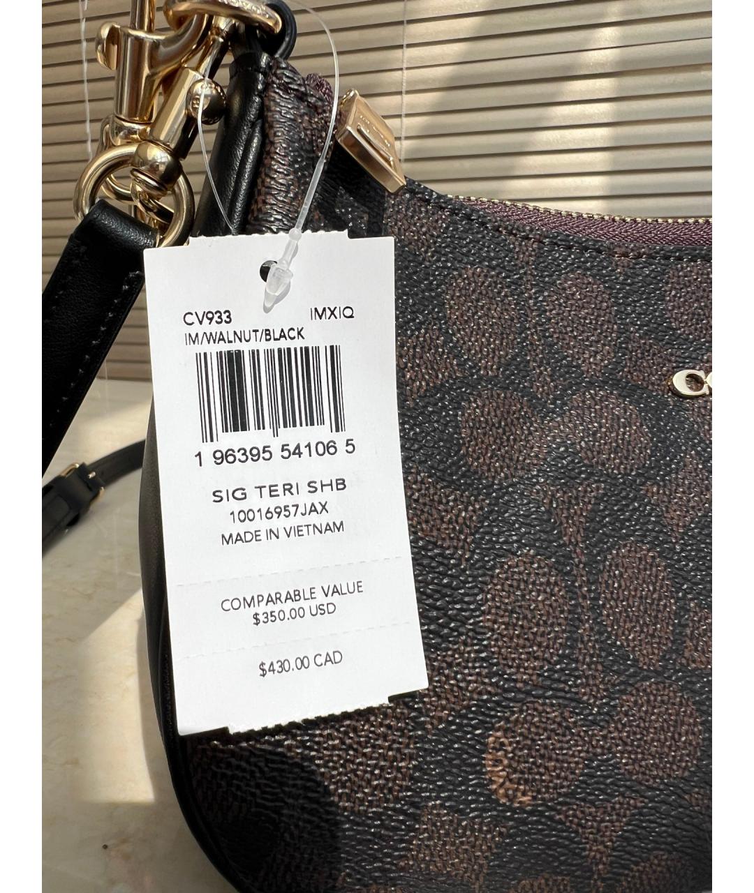 COACH Коричневая сумка через плечо, фото 6