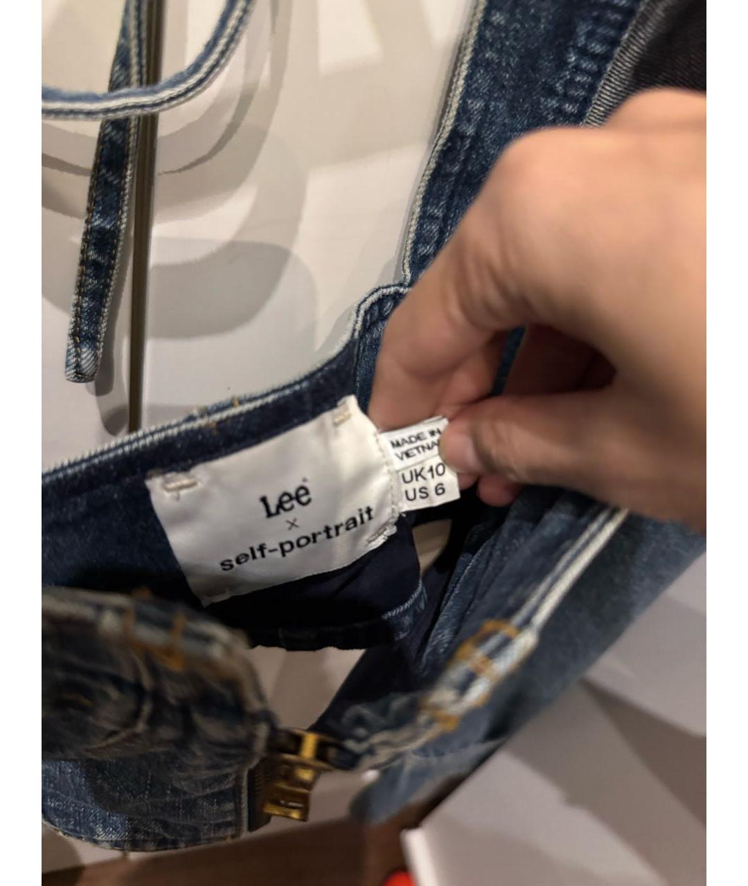 SELF-PORTRAIT Темно-синяя деним блузы, фото 3