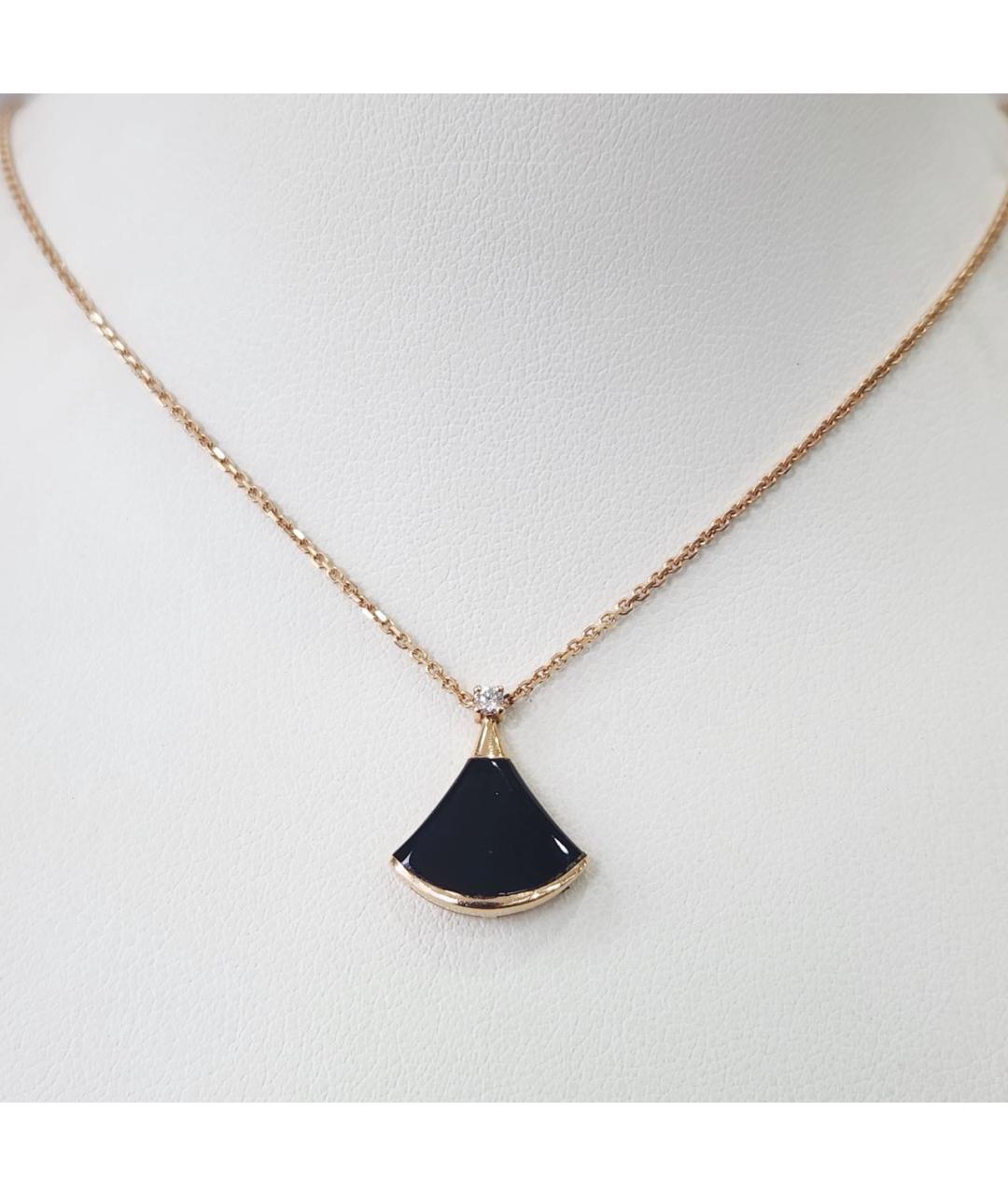 BVLGARI Черное колье из розового золота, фото 4