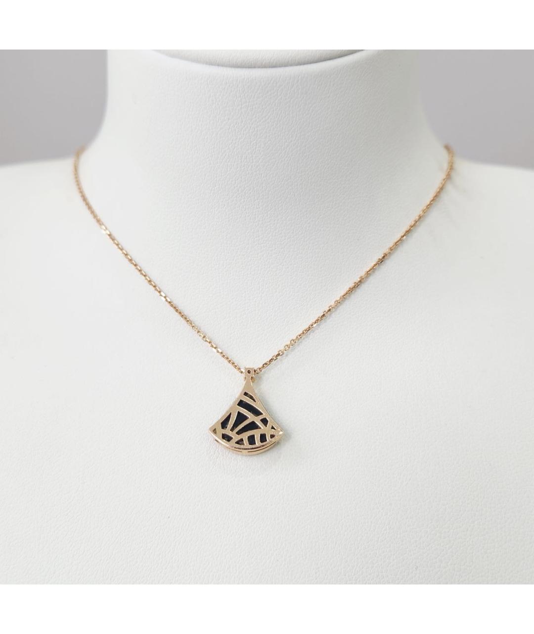 BVLGARI Черное колье из розового золота, фото 3