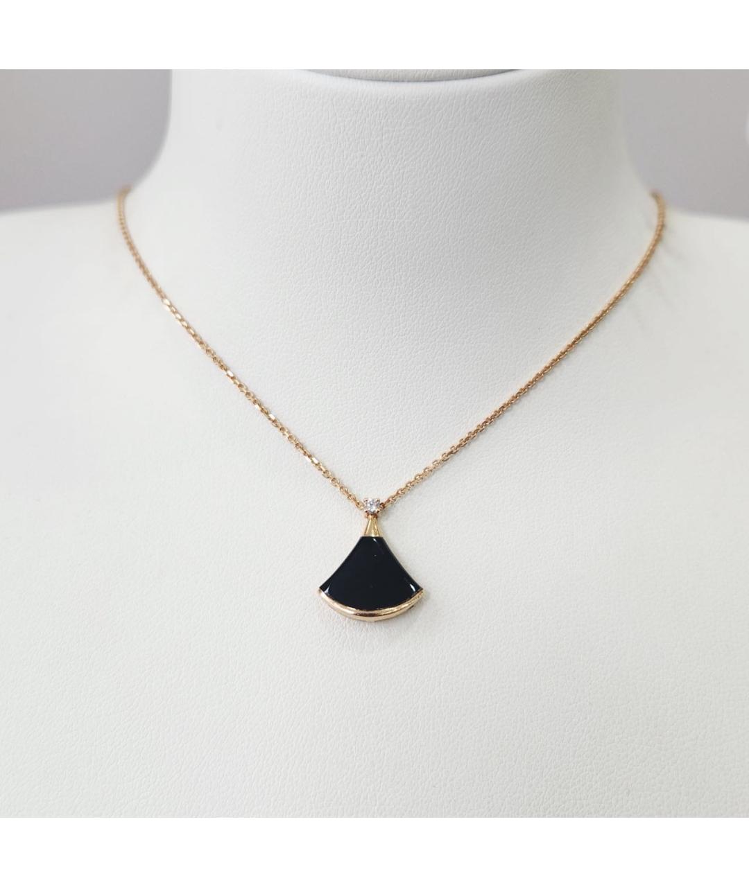 BVLGARI Черное колье из розового золота, фото 2