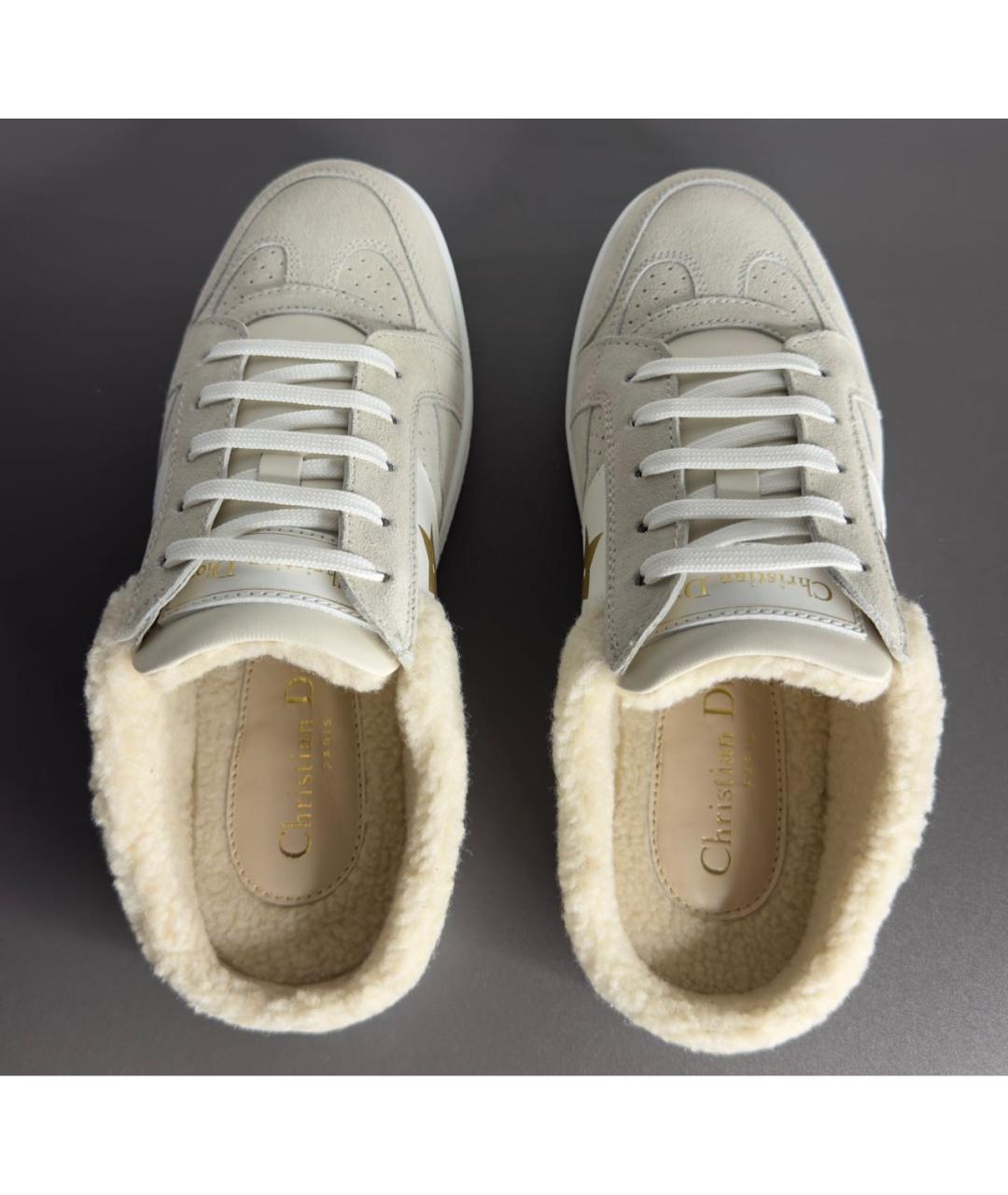 CHRISTIAN DIOR Бежевые замшевые кроссовки, фото 3