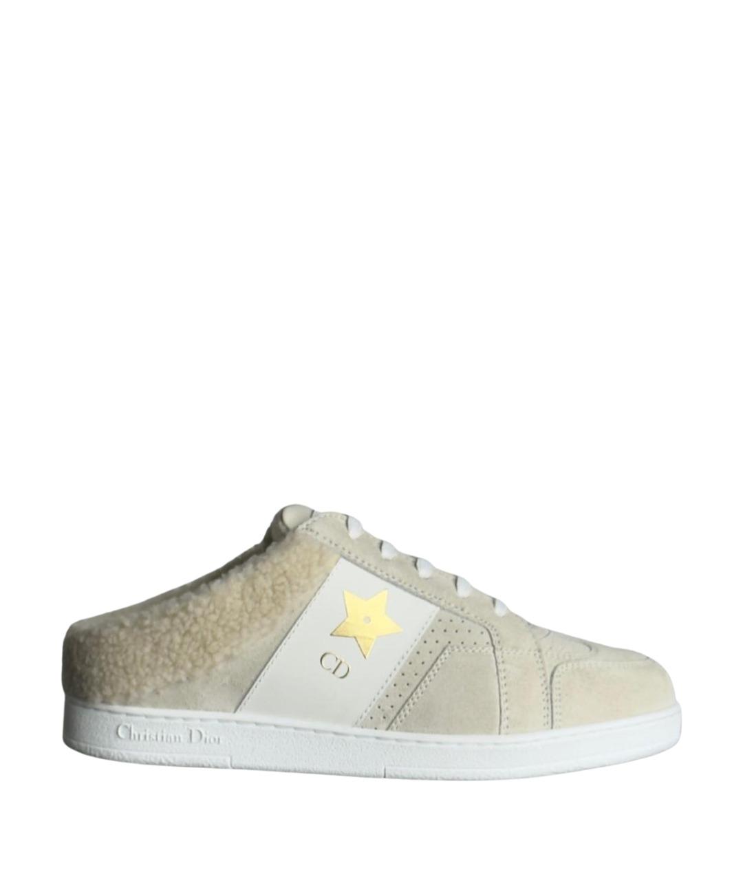 CHRISTIAN DIOR Бежевые замшевые кроссовки, фото 1