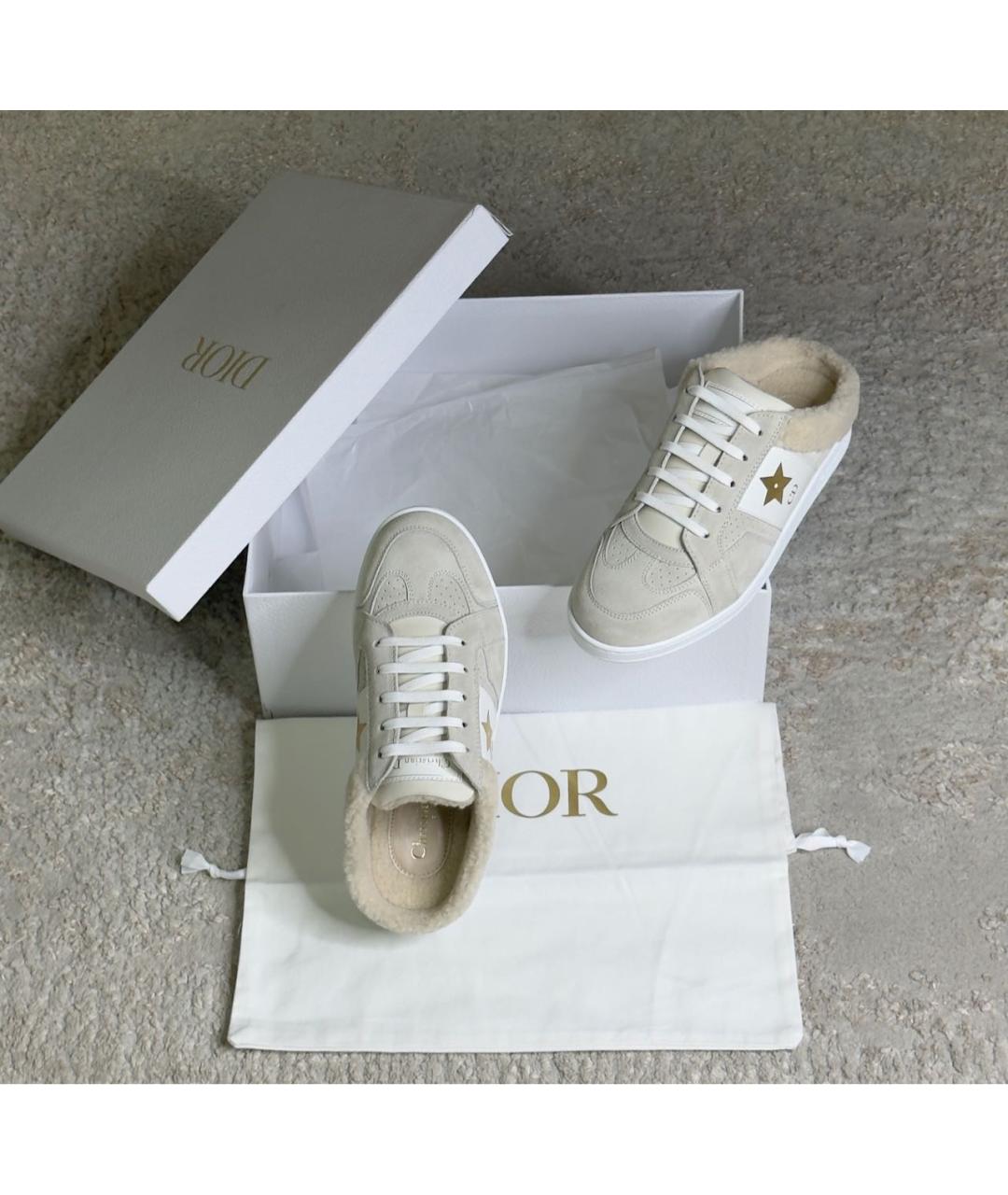 CHRISTIAN DIOR Бежевые замшевые кроссовки, фото 6