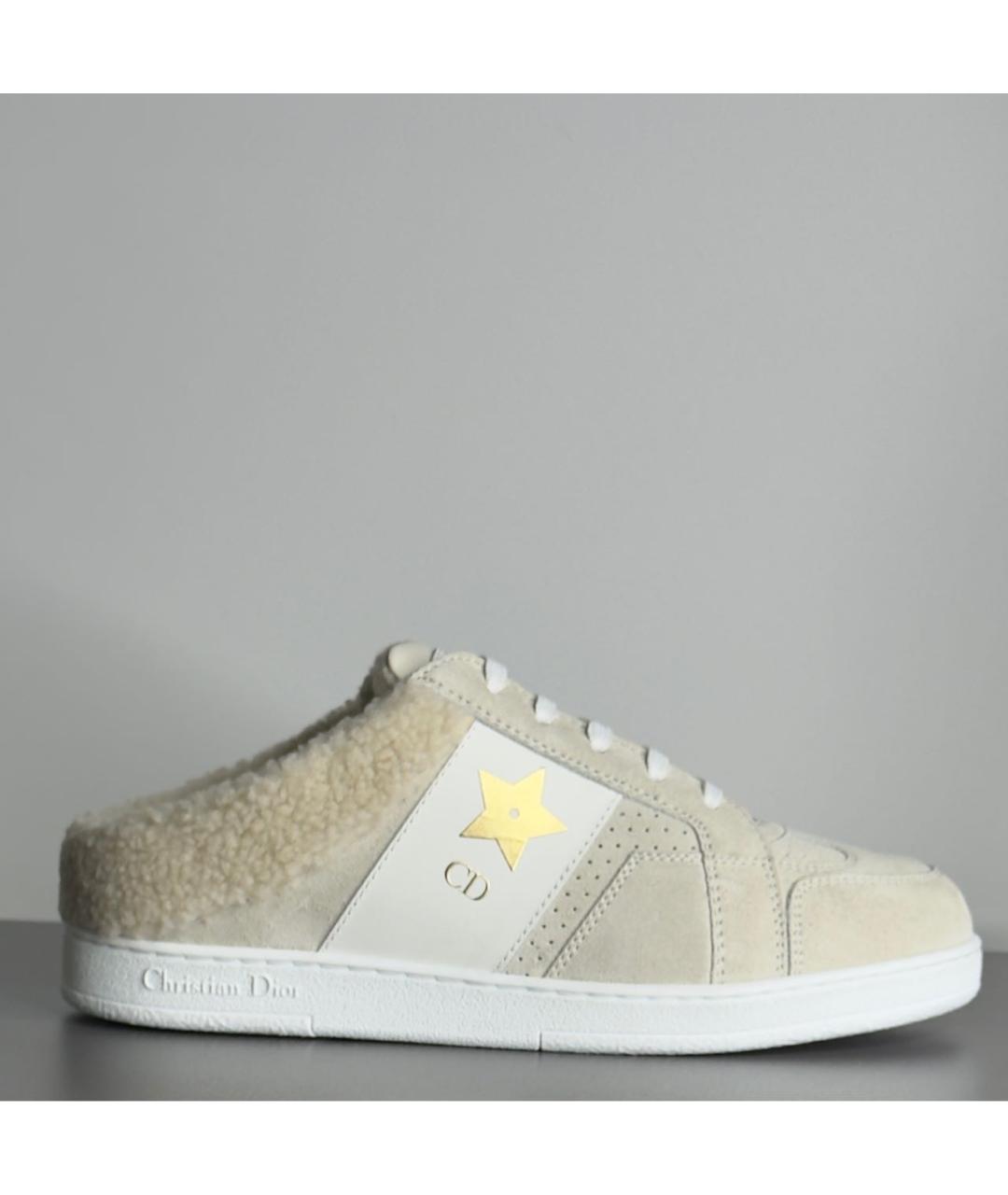 CHRISTIAN DIOR Бежевые замшевые кроссовки, фото 9