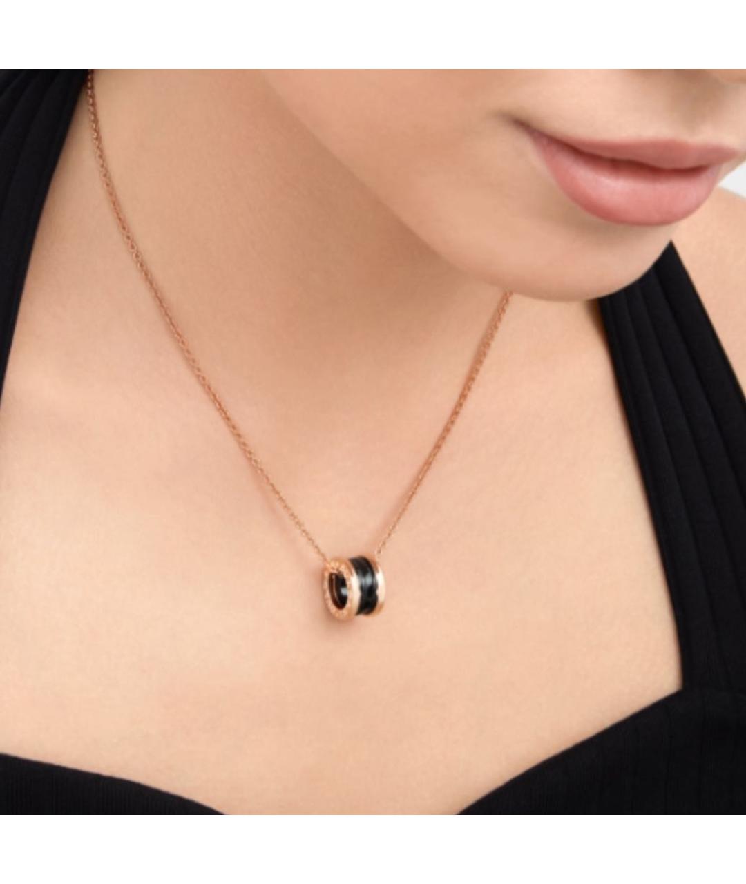 BVLGARI Черное колье из розового золота, фото 5
