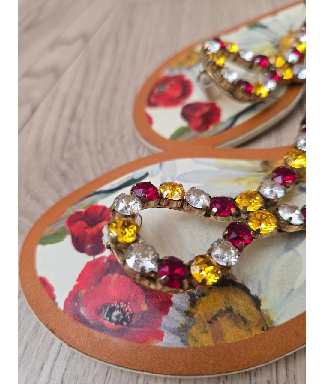 DOLCE&GABBANA Мульти шлепанцы, фото 5