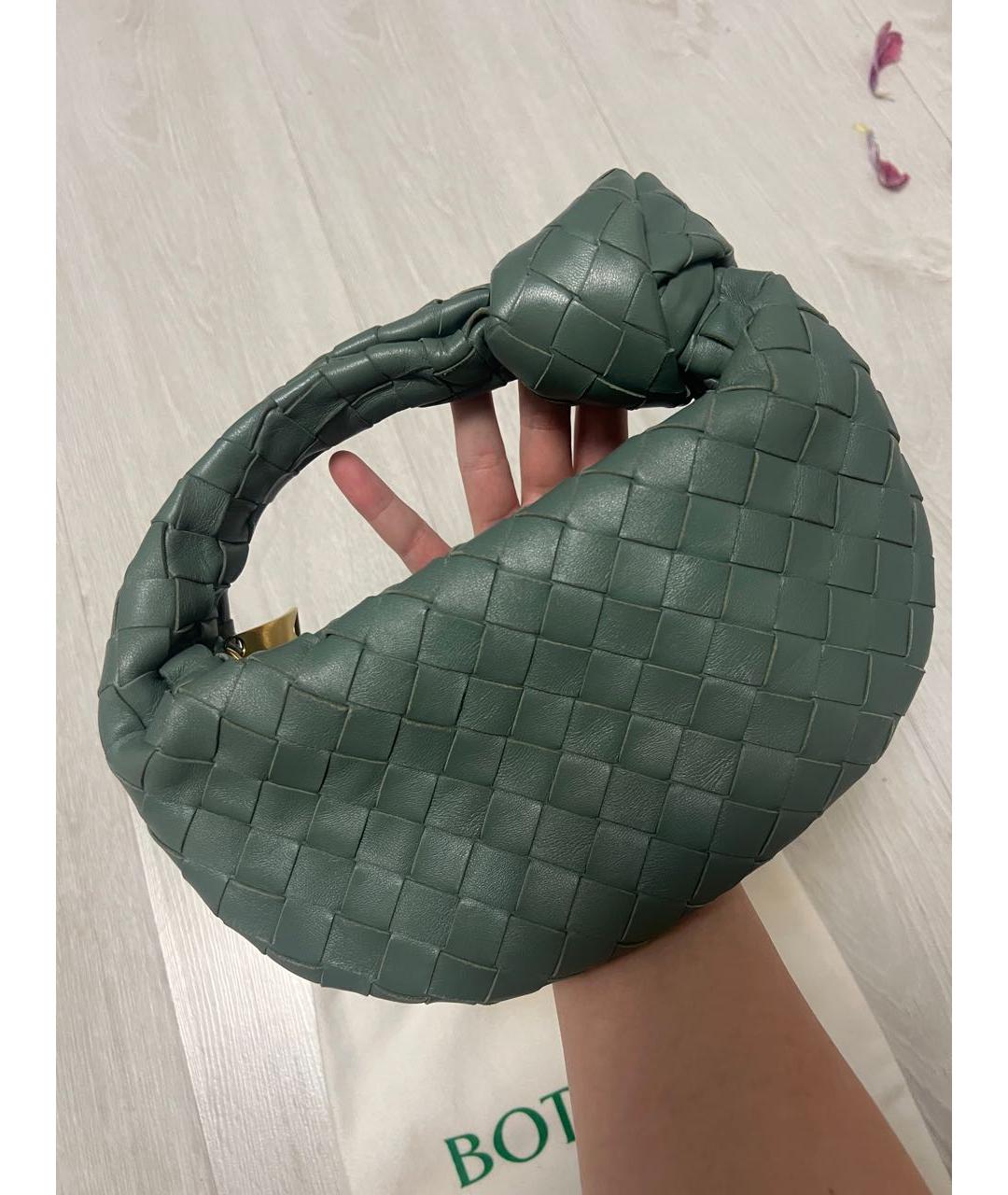 BOTTEGA VENETA Зеленая кожаная сумка с короткими ручками, фото 9