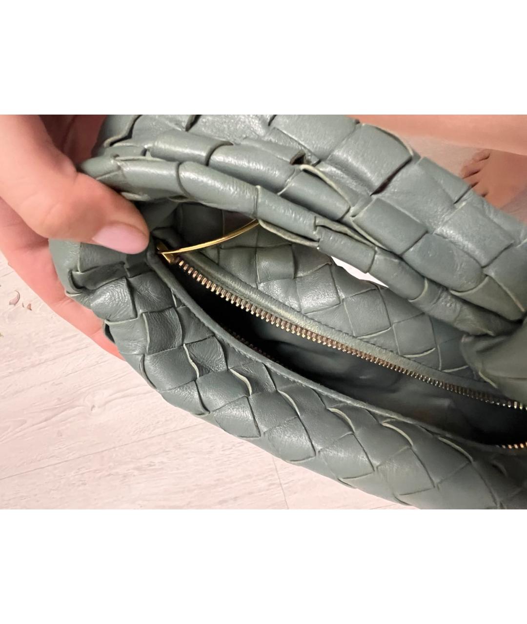 BOTTEGA VENETA Зеленая кожаная сумка с короткими ручками, фото 7