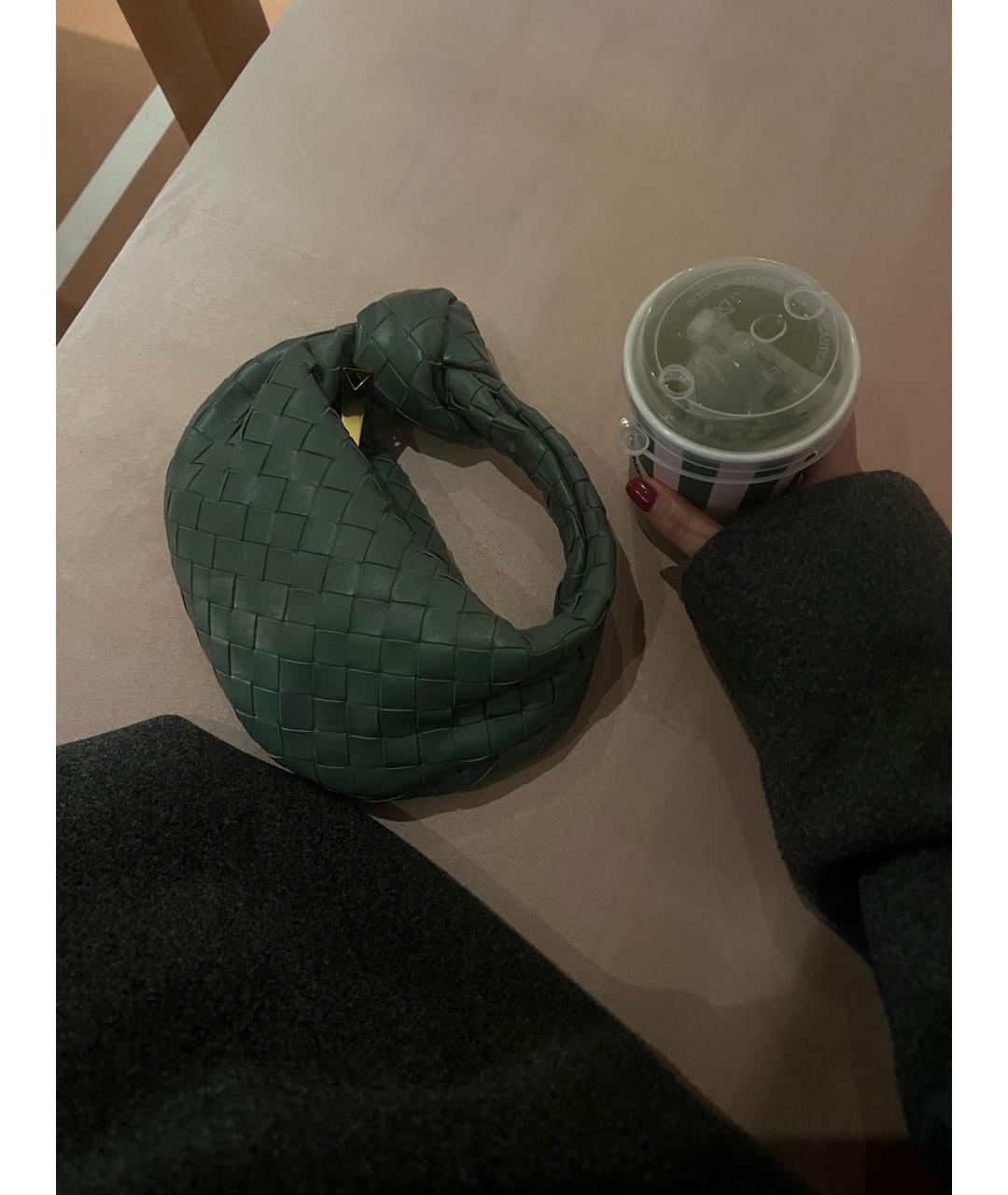 BOTTEGA VENETA Зеленая кожаная сумка с короткими ручками, фото 8