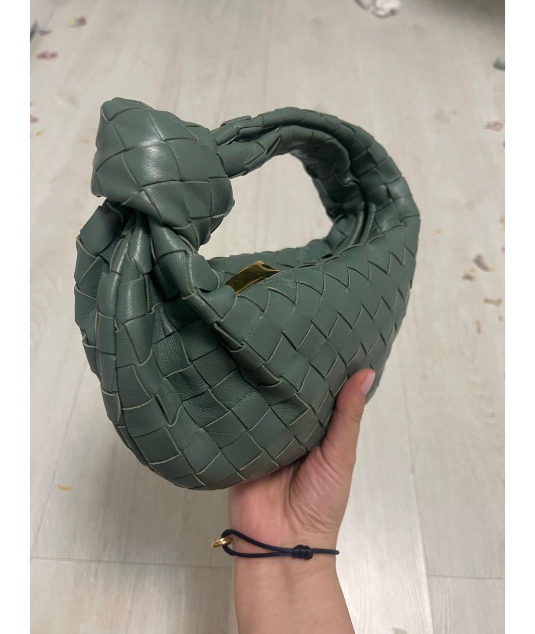 BOTTEGA VENETA Зеленая кожаная сумка с короткими ручками, фото 2
