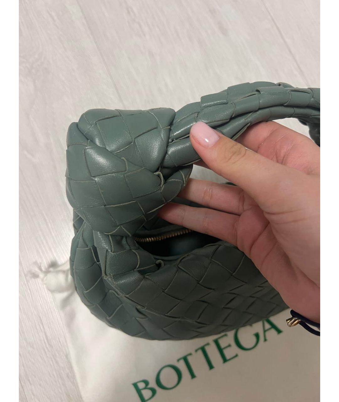 BOTTEGA VENETA Зеленая кожаная сумка с короткими ручками, фото 6