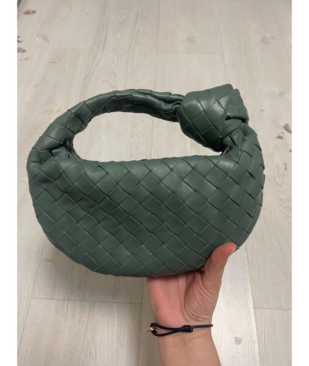 BOTTEGA VENETA Зеленая кожаная сумка с короткими ручками, фото 3