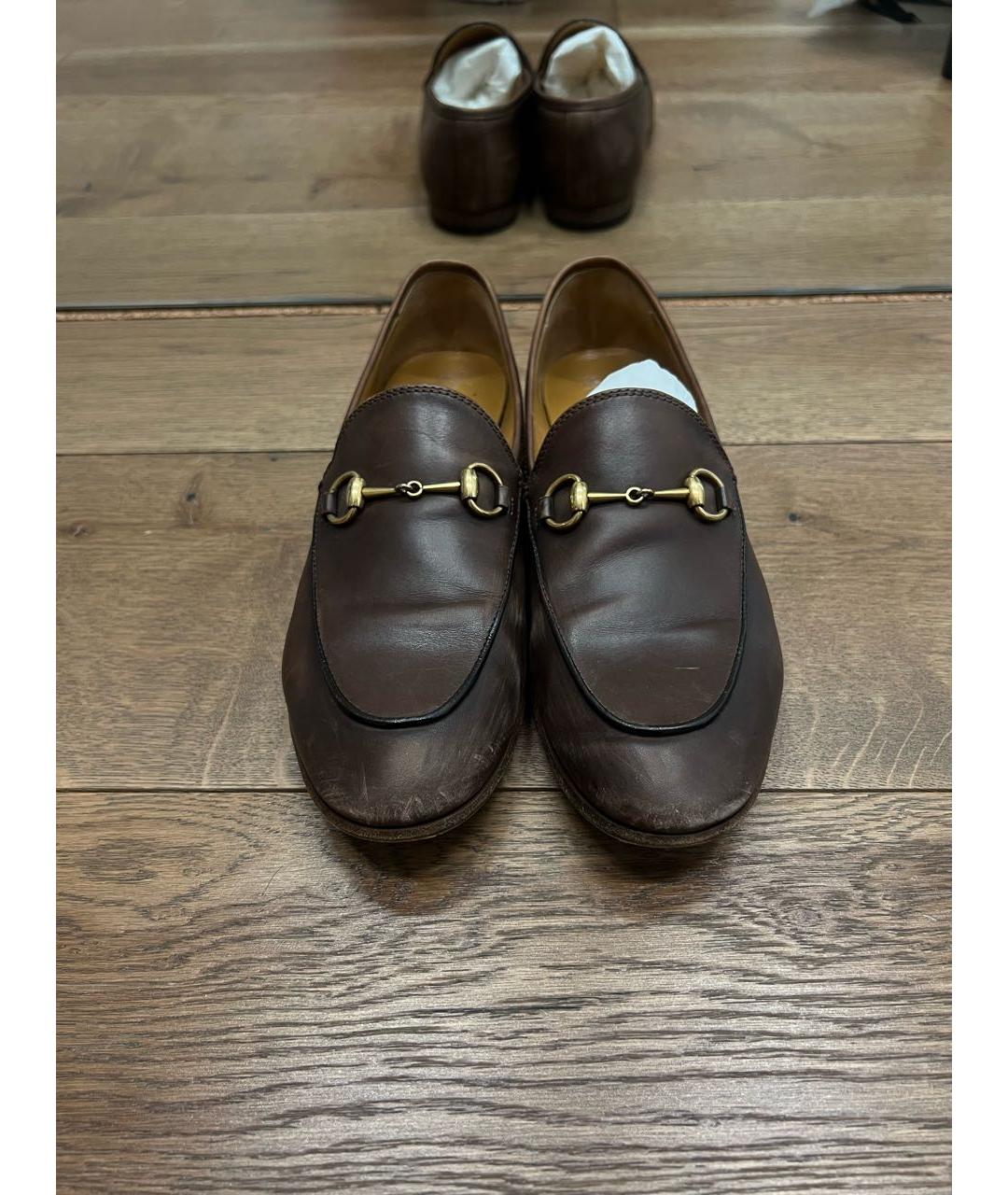 GUCCI Коричневые кожаные лоферы, фото 3
