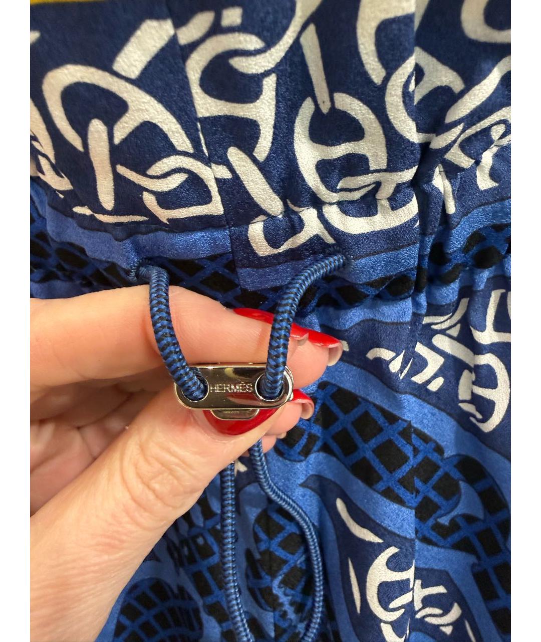 HERMES Мульти шелковые брюки широкие, фото 6