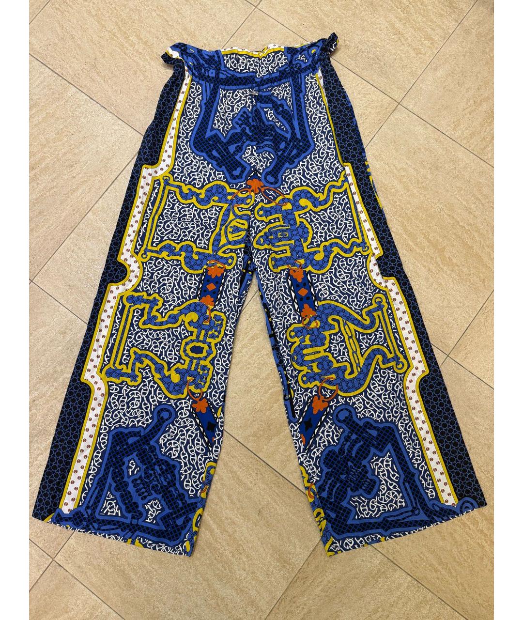 HERMES Мульти шелковые брюки широкие, фото 8