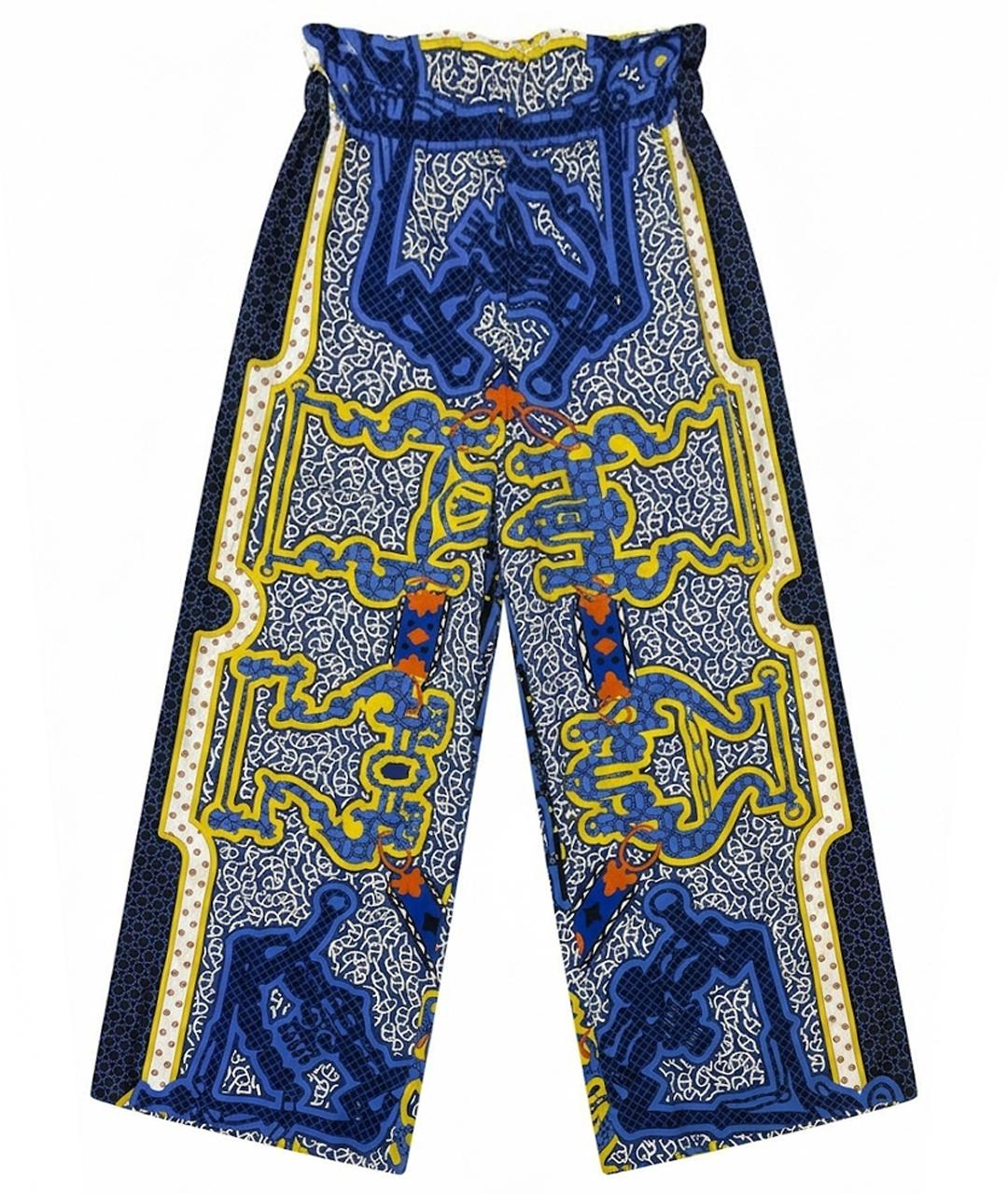 HERMES Мульти шелковые брюки широкие, фото 1