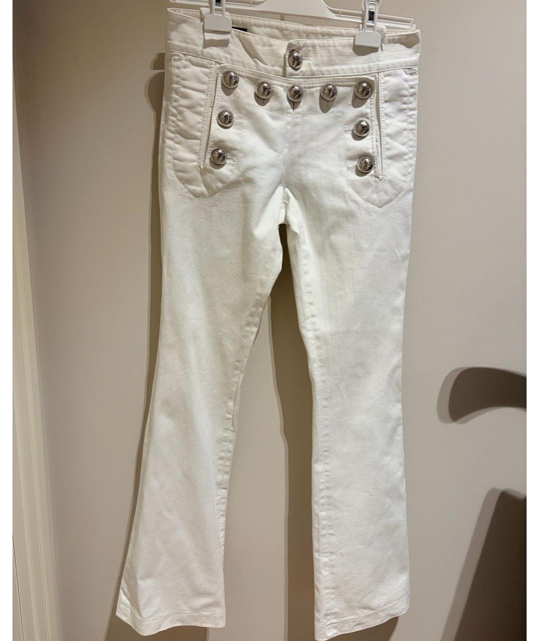 GUCCI Белые хлопко-эластановые джинсы клеш, фото 5