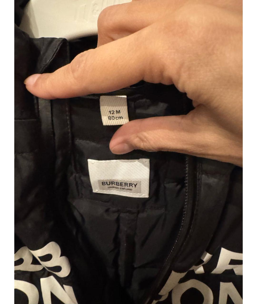 BURBERRY KIDS Черный полиэстеровый комбинезон, фото 4