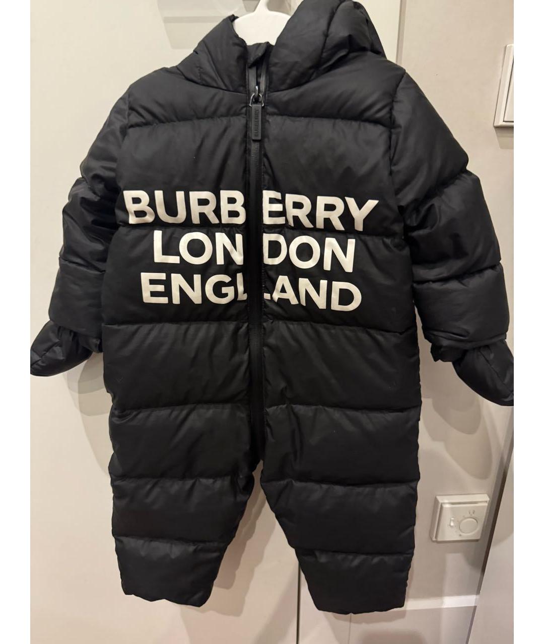 BURBERRY KIDS Черный полиэстеровый комбинезон, фото 7