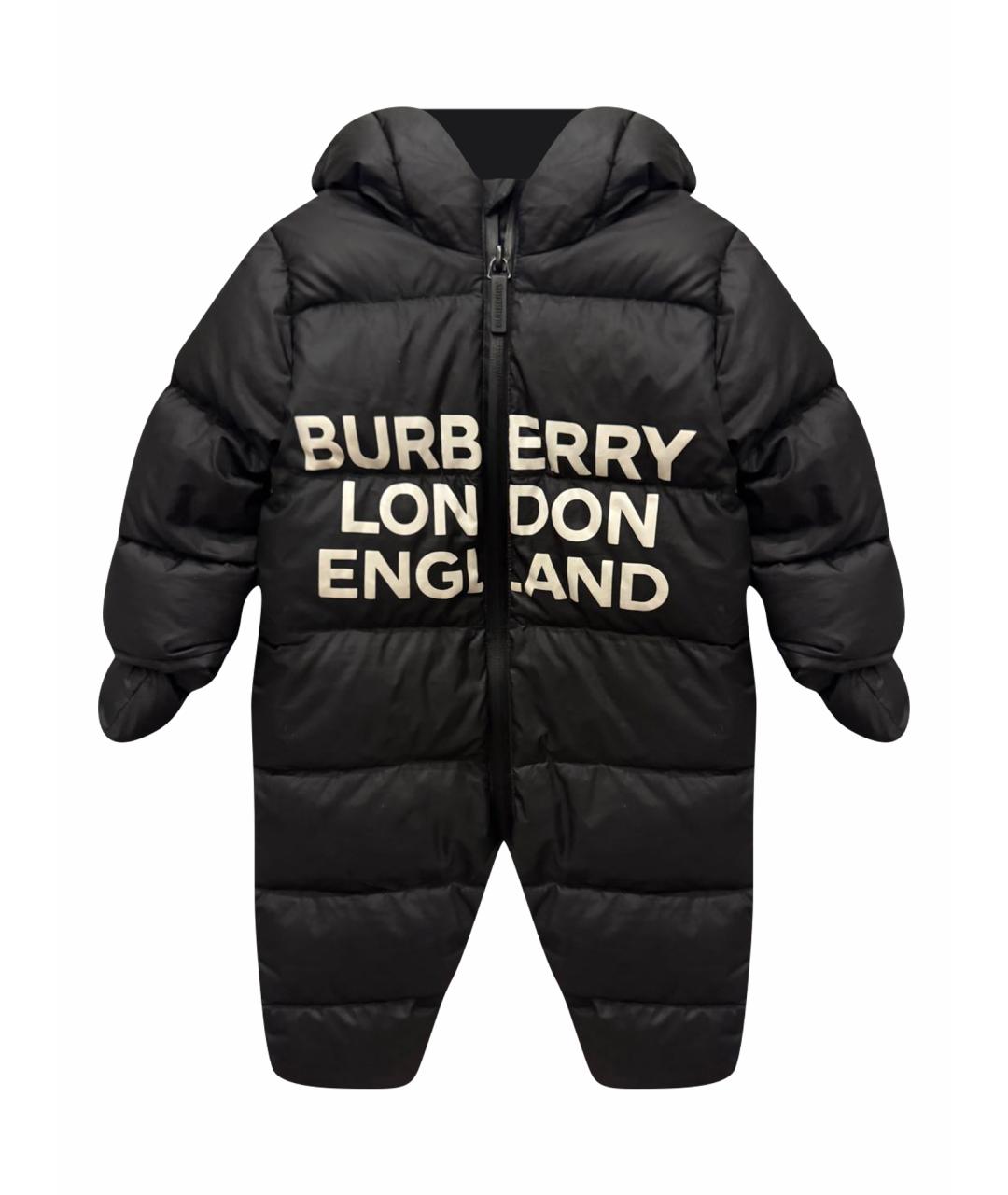 BURBERRY KIDS Черный полиэстеровый комбинезон, фото 1