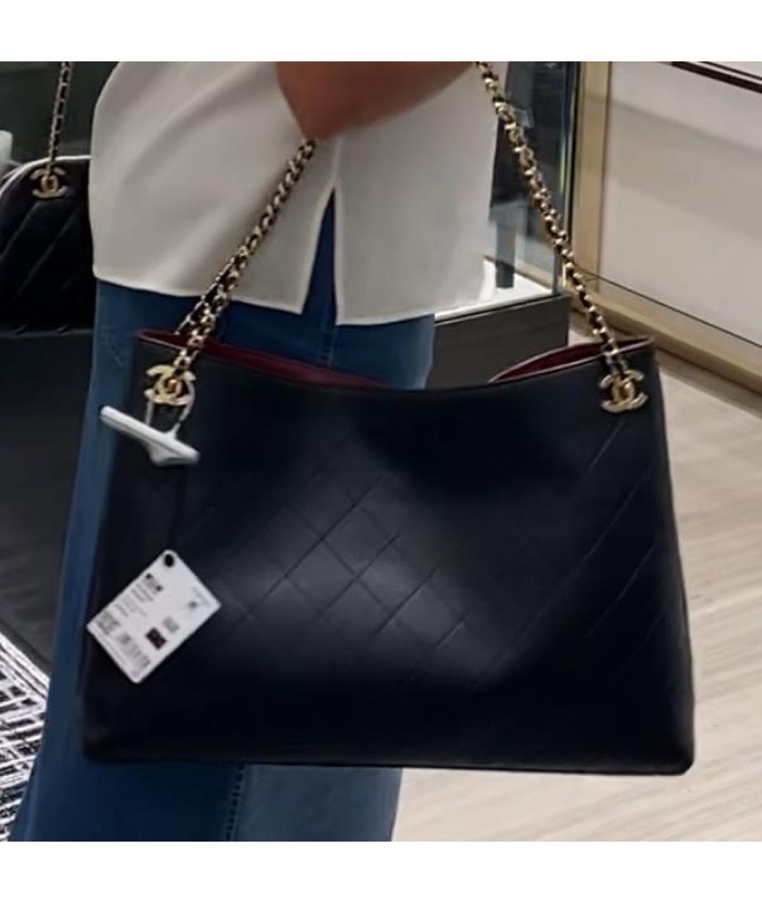 CHANEL Черная кожаная сумка тоут, фото 3