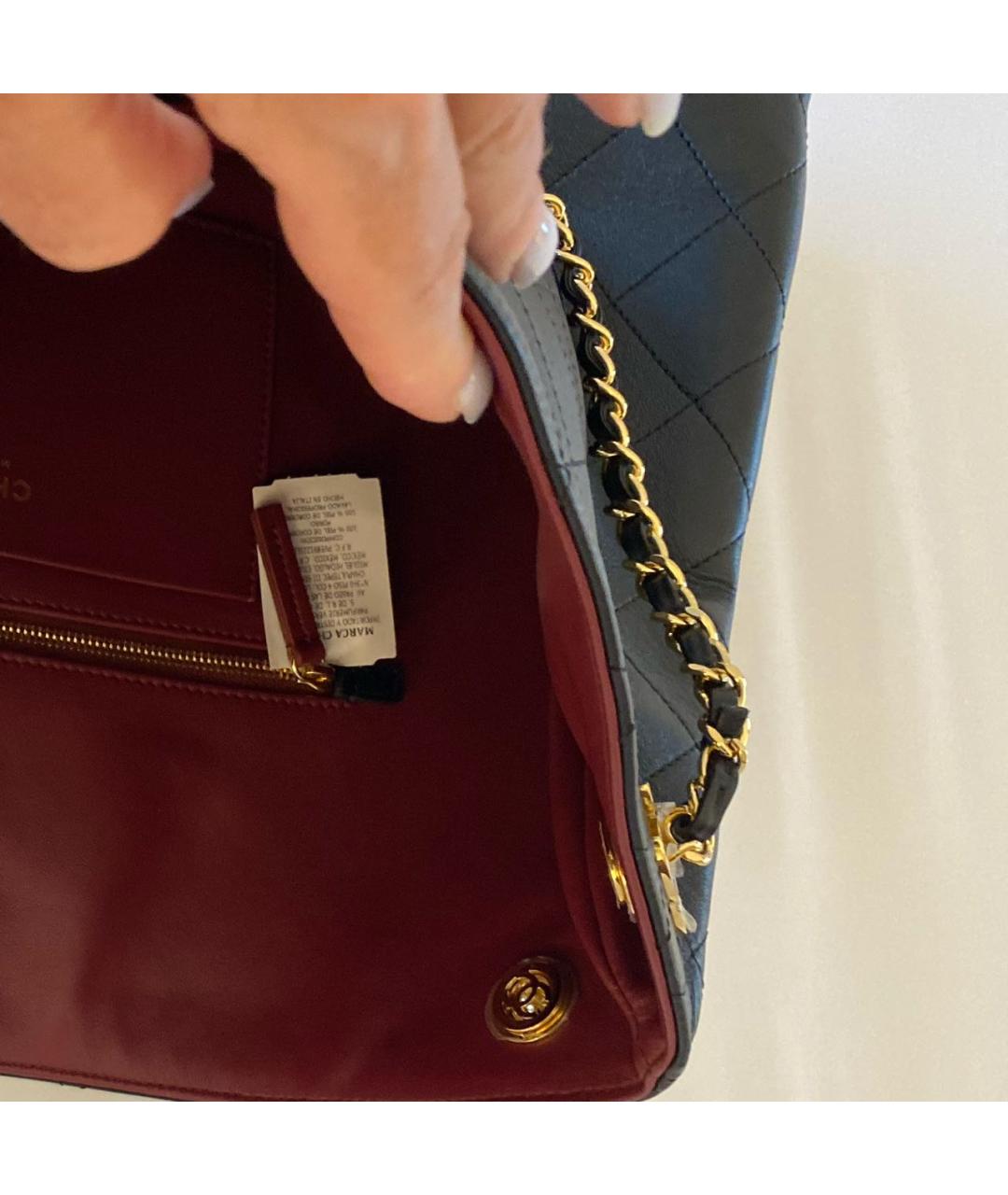 CHANEL Черная кожаная сумка тоут, фото 5